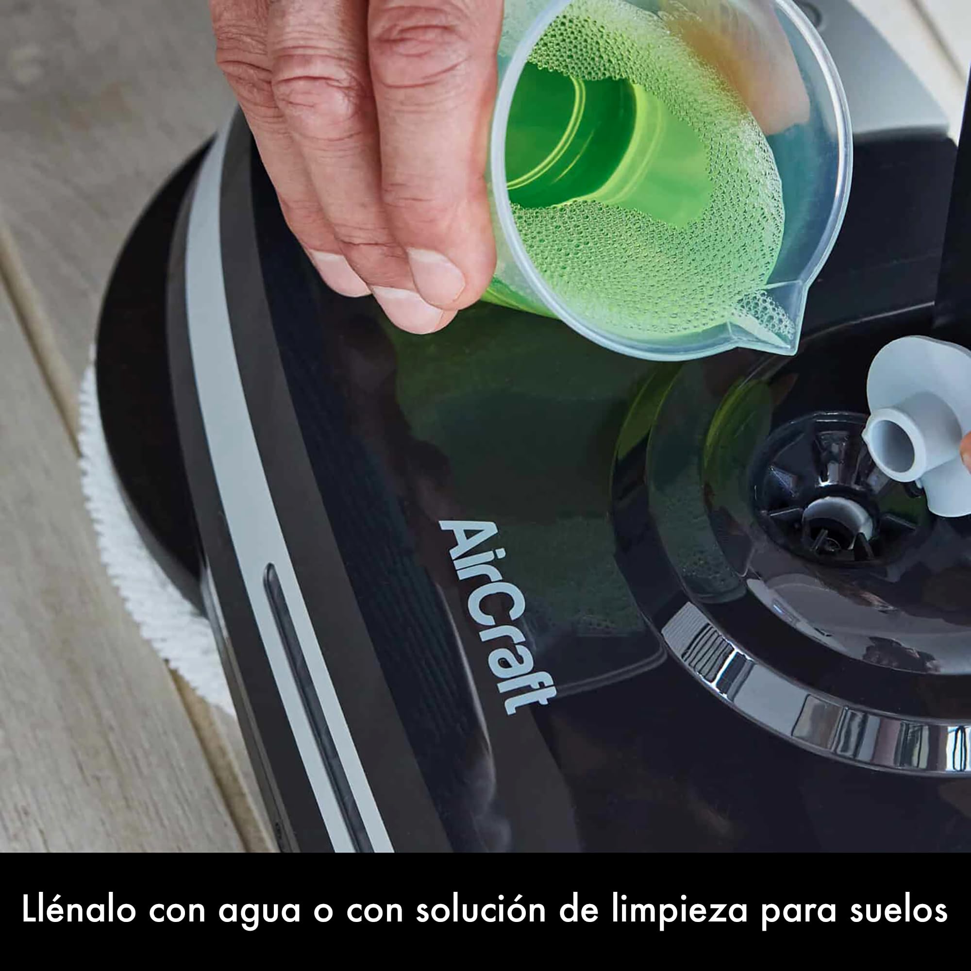AirCraft Home, PowerGlide Limpiador y Pulidor de Suelos Duros Inalámbrico con 8 Almohadillas, Batería Recargable para Madera, Baldosas, Terrazo y Laminado