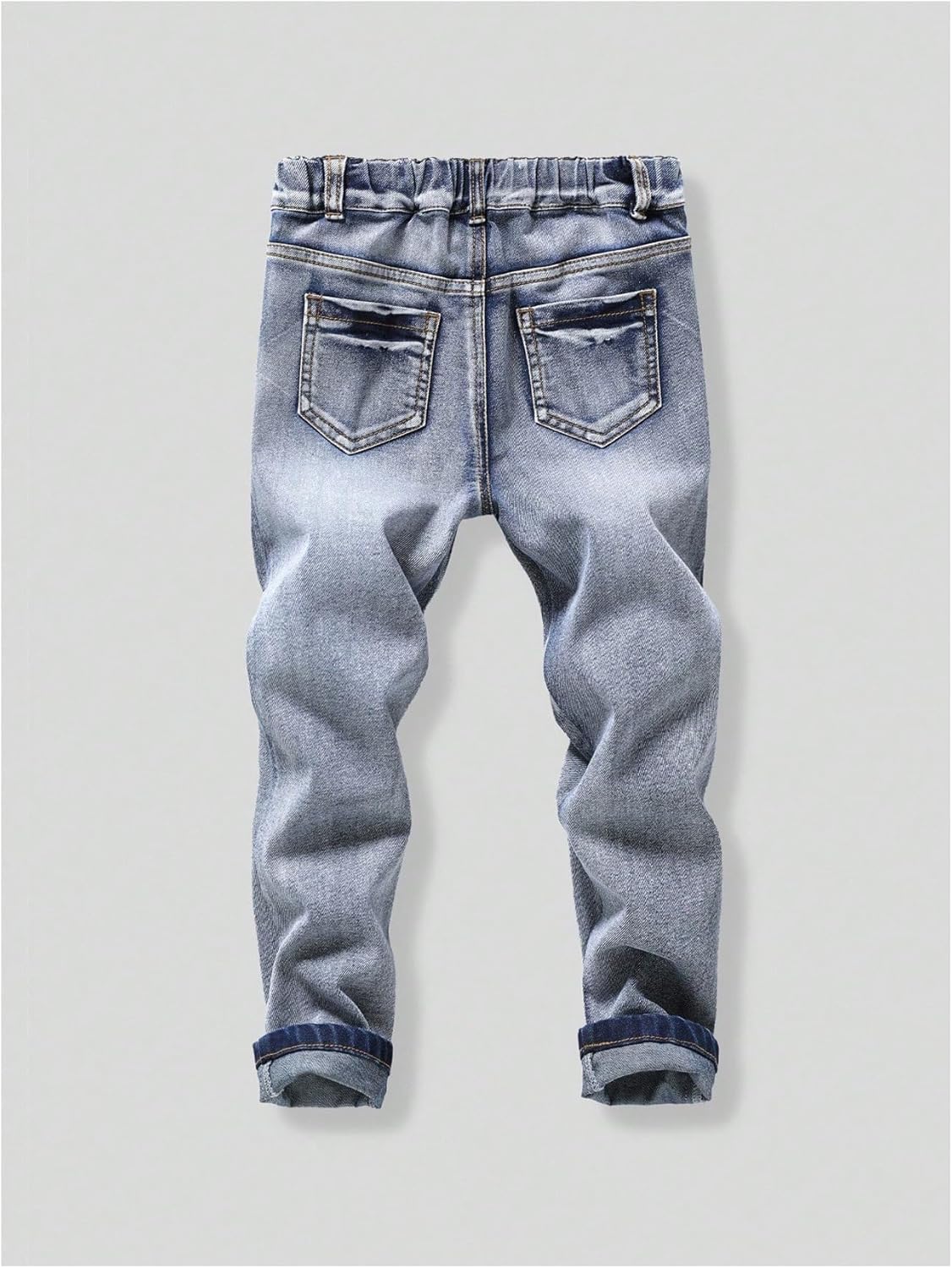 WDIRARA Toddler Boy's Graphic Tapered Jeans High Waisted Denim Pants Streetwear