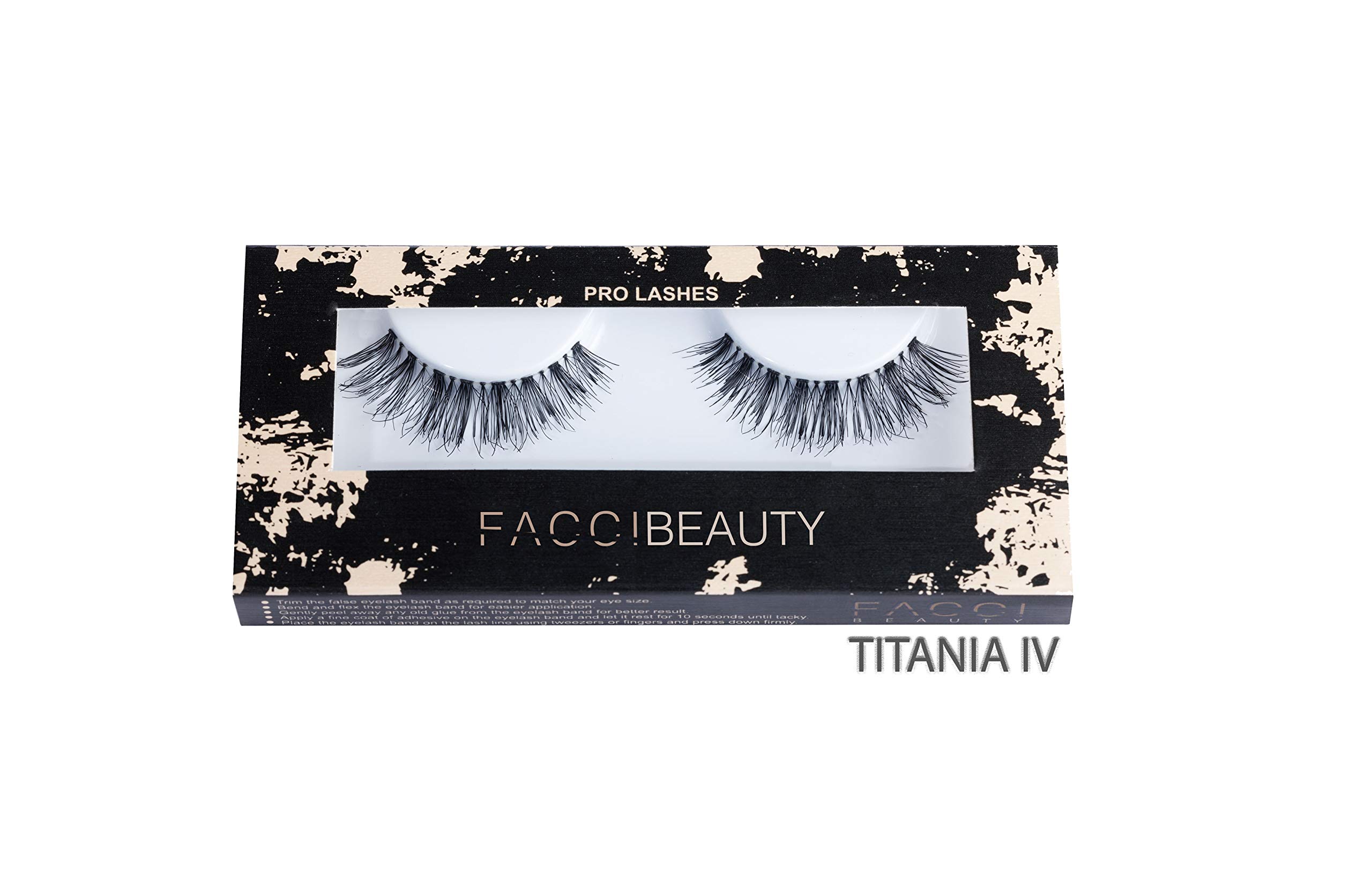 Facci Beauty Natural Smoky Makeup Long False Eyelashes (TITANIA) 1 Pair
