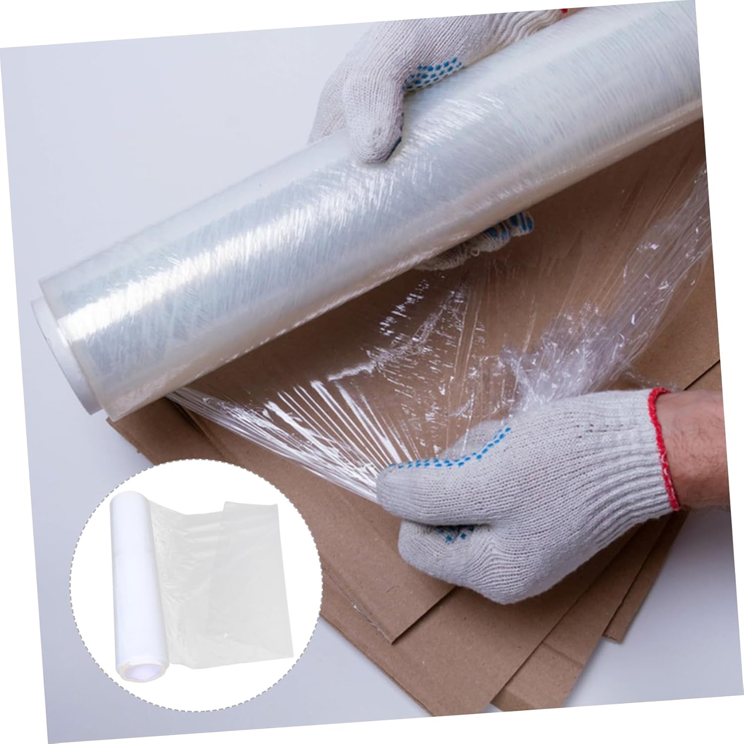 NUOBESTY Stretch Wrap Film Heavy Duty Shrink Wrap for Pallet Packing Self-adhering Plastic Film for Furniture Moving and Shipping Against Dust and Moisture