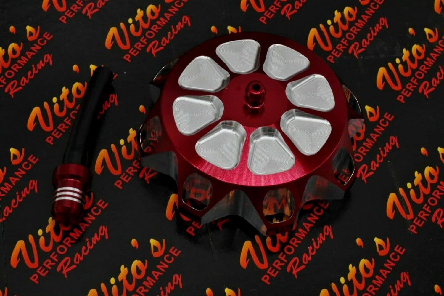 Vito's aluminum GAS CAP fits Yamaha Banshee YFZ450 Raptor 660 Warrior Blaster RED
