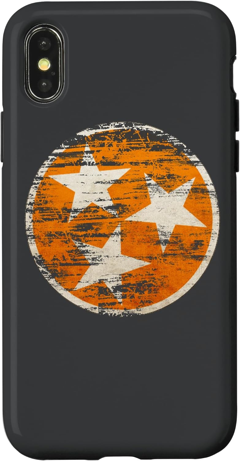 Distressed TN Orange & White State Flag Vintage Tennessee Case for iPhone 15