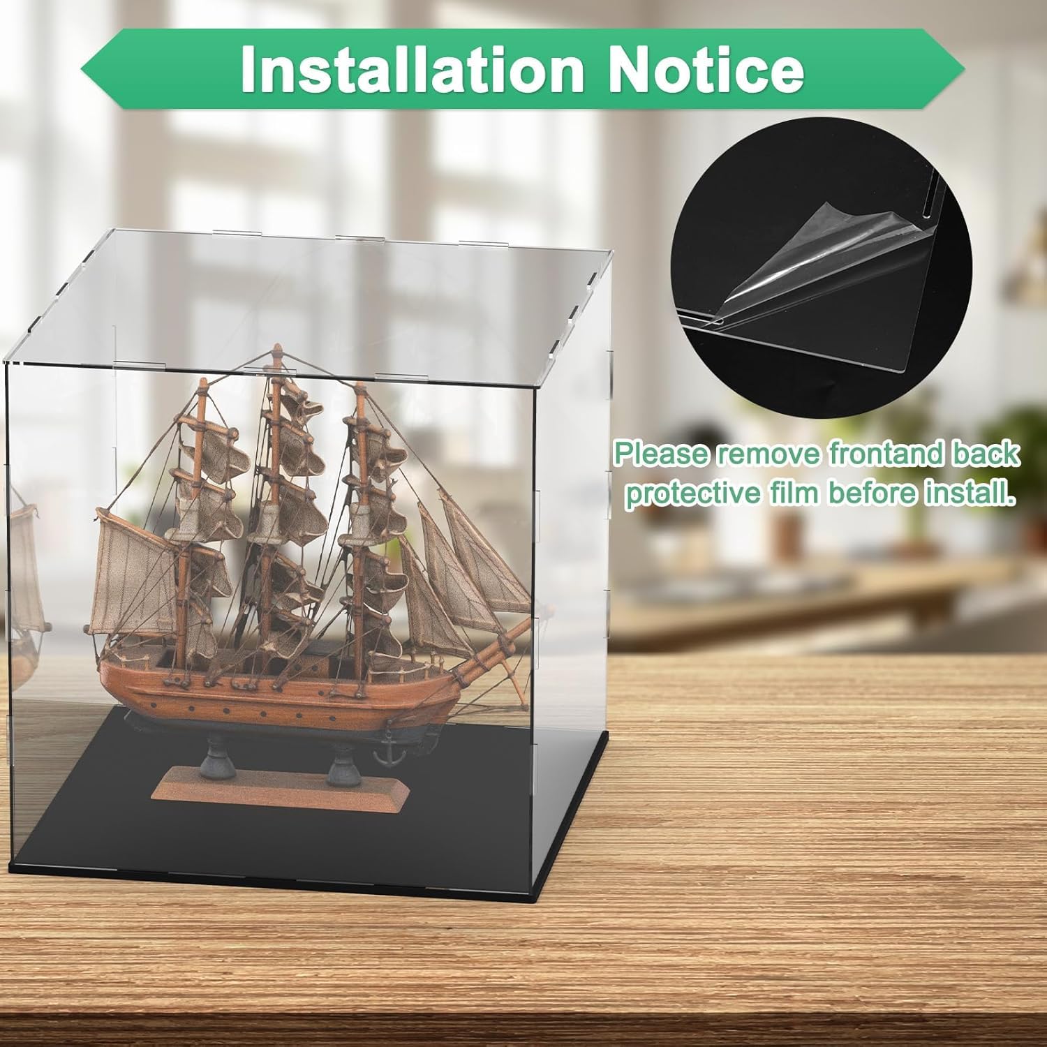 NIYANETAIL DIY Clear Acrylic Display Case β Dustproof Self-Assembly Box for Action Figures, Models, Statues, Collectibles, Dolls & Toys | Home Storage & Showcase (12 x 12 x 12 Inch) 2