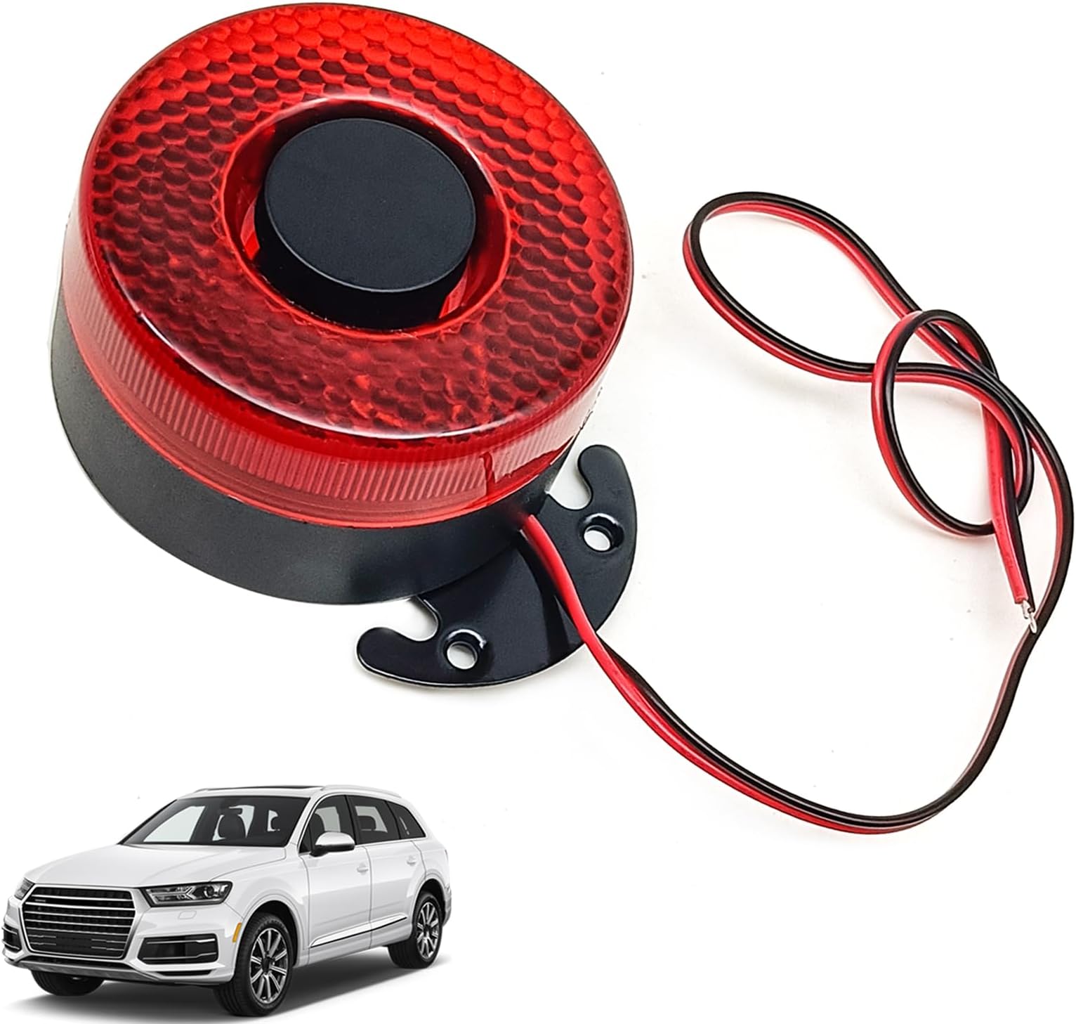 Car Back-up Alarm Horn, 12V/24V 105dB Alarm Buzzer Siren with Wire/Light, Waterproof Universal Car Beeper Alarm Auto Warning for Different Cars Accessories