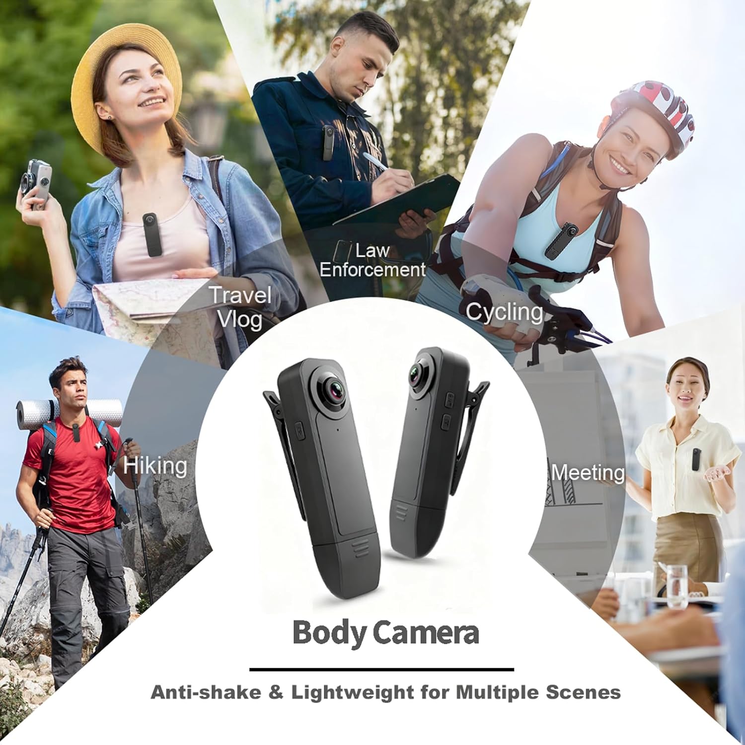 Heart Link Body Camera with Audio and Video Recording - 1080P HD Wearable Mini Camera, 64GB Night Vision Portable Body Cam for Police, Guard - Personal Protection & Sports Recording - Image 3