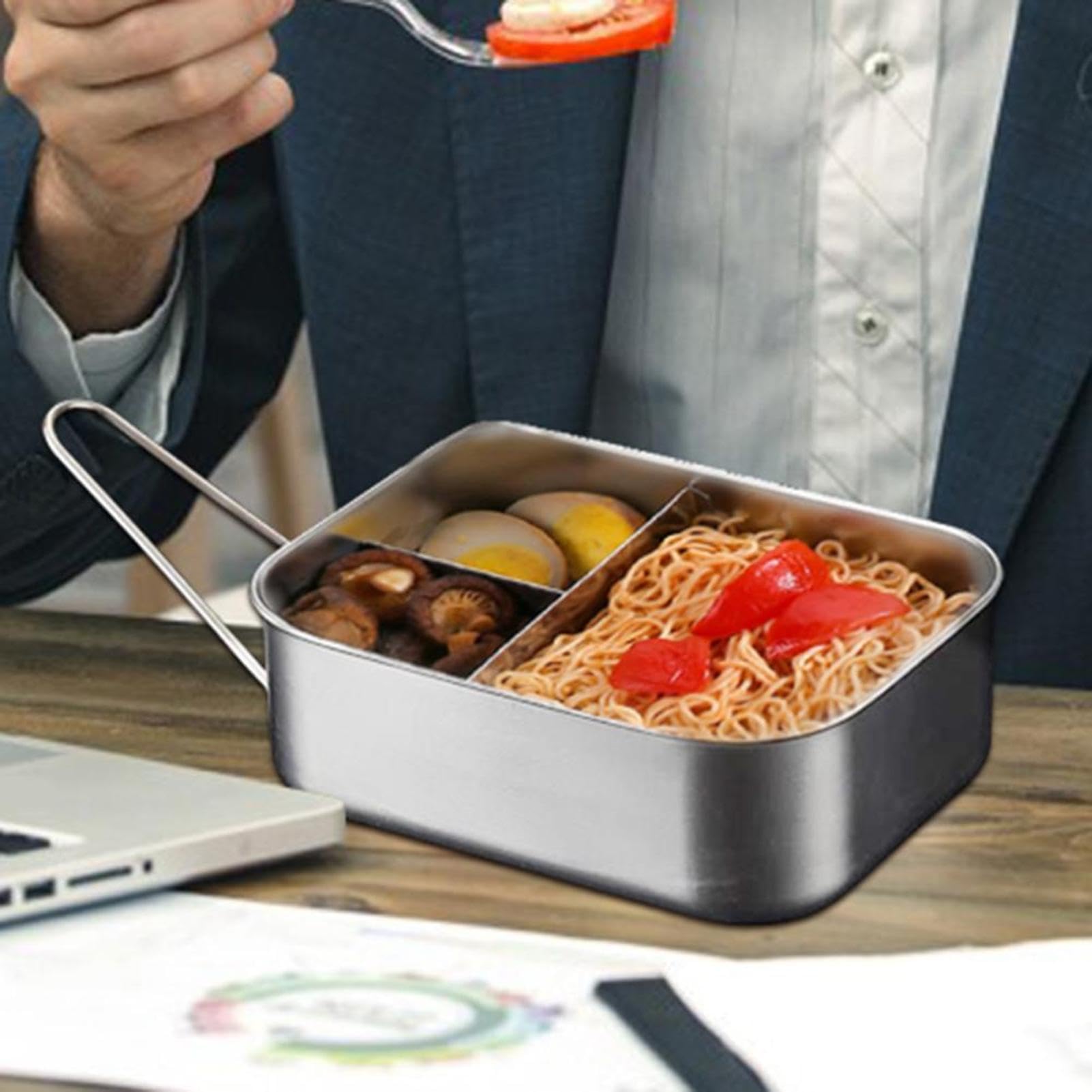 Lunch Box Acier Inoxydable,Récipient à Lunch en Acier Inoxydable