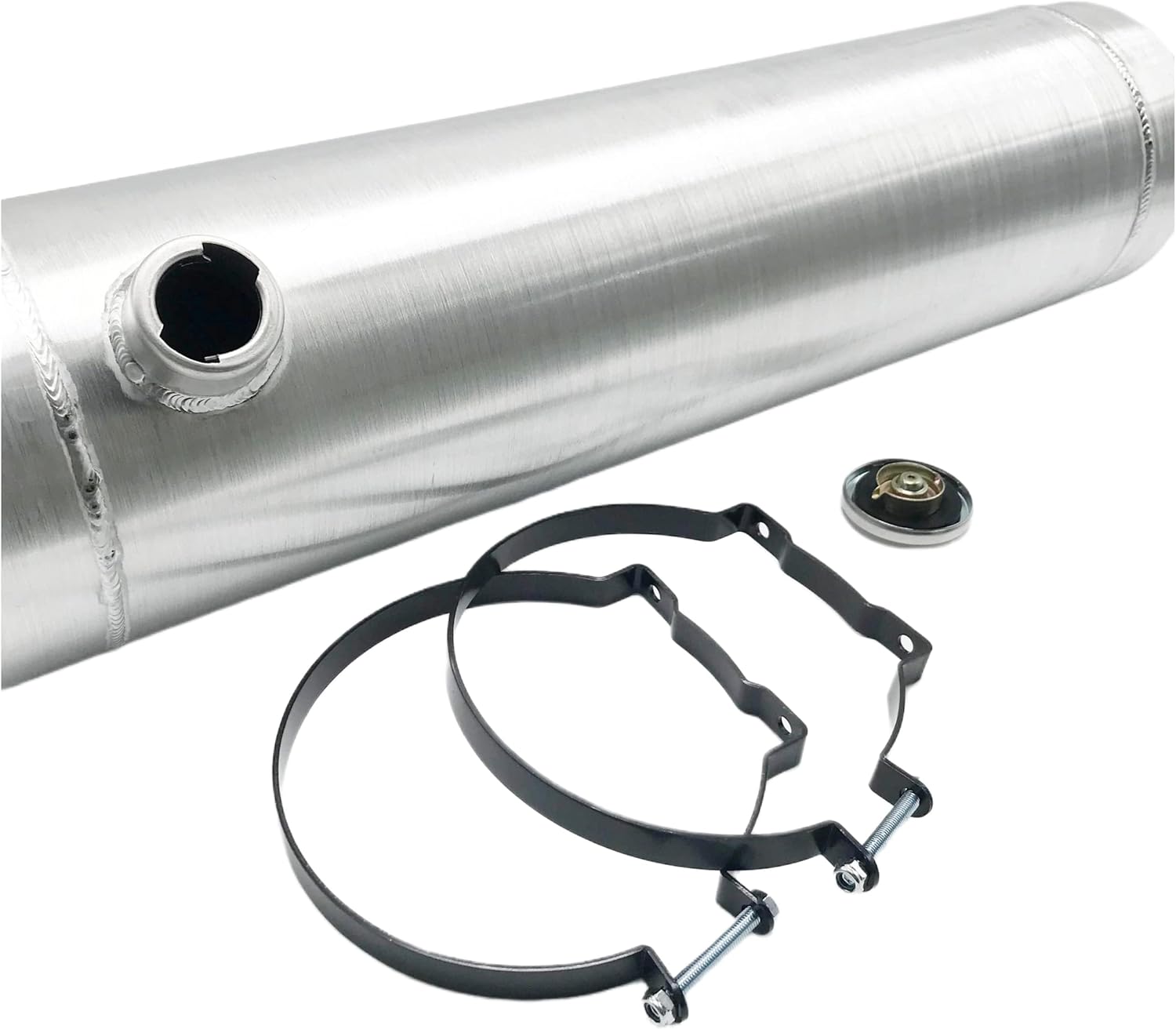 JSD 7 Gallon Aluminum Spun Fuel/Gas Tank 8" x 33" With Internal Baffle, 1/4" NPT Outlet
