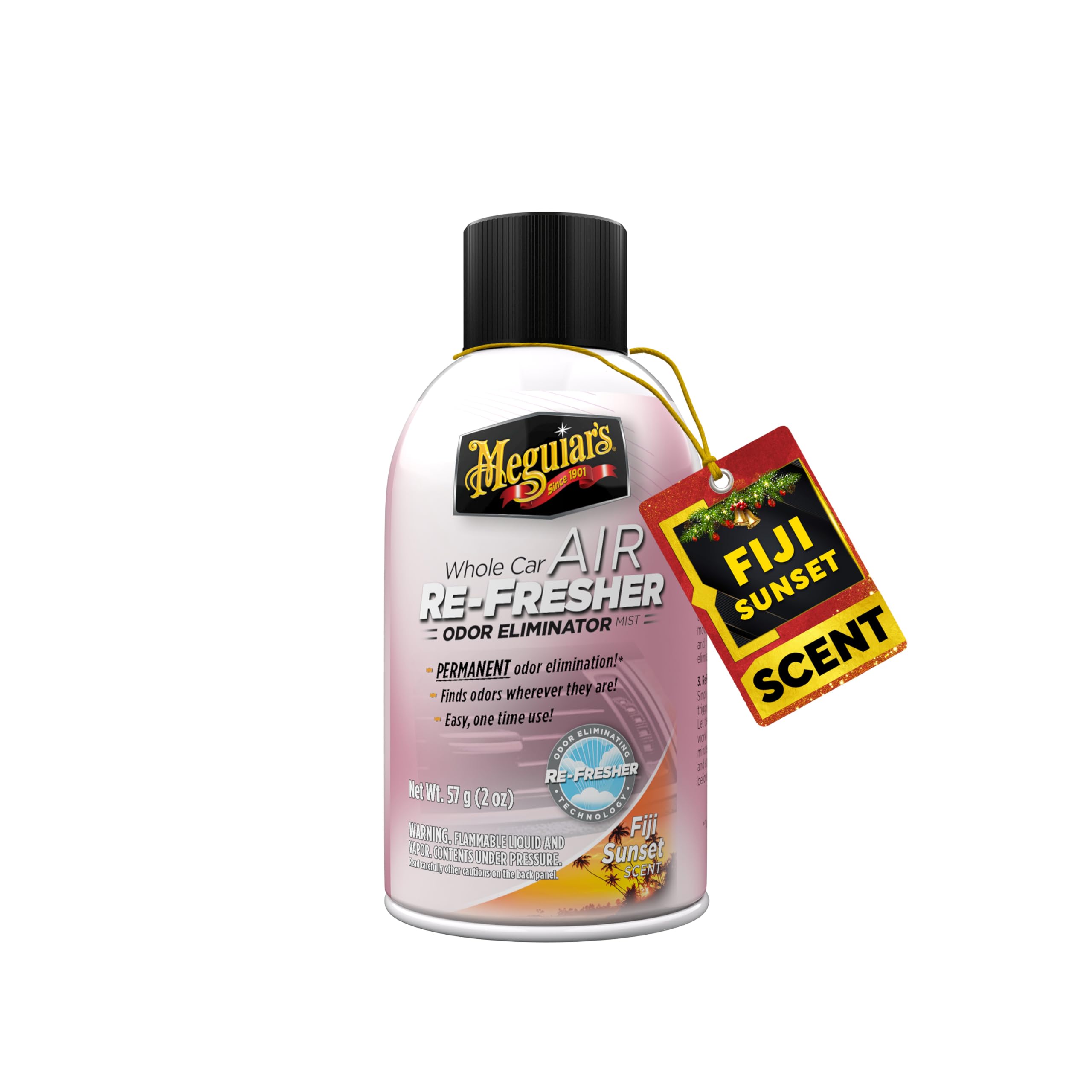 Meguiar's Whole Car Air Re-Fresher,Odor Fighting Mist, Fights Off Strong Vehicle Odors,Air Freshener,Fiji Sunset Scent, 2 Oz Aerosol Canister