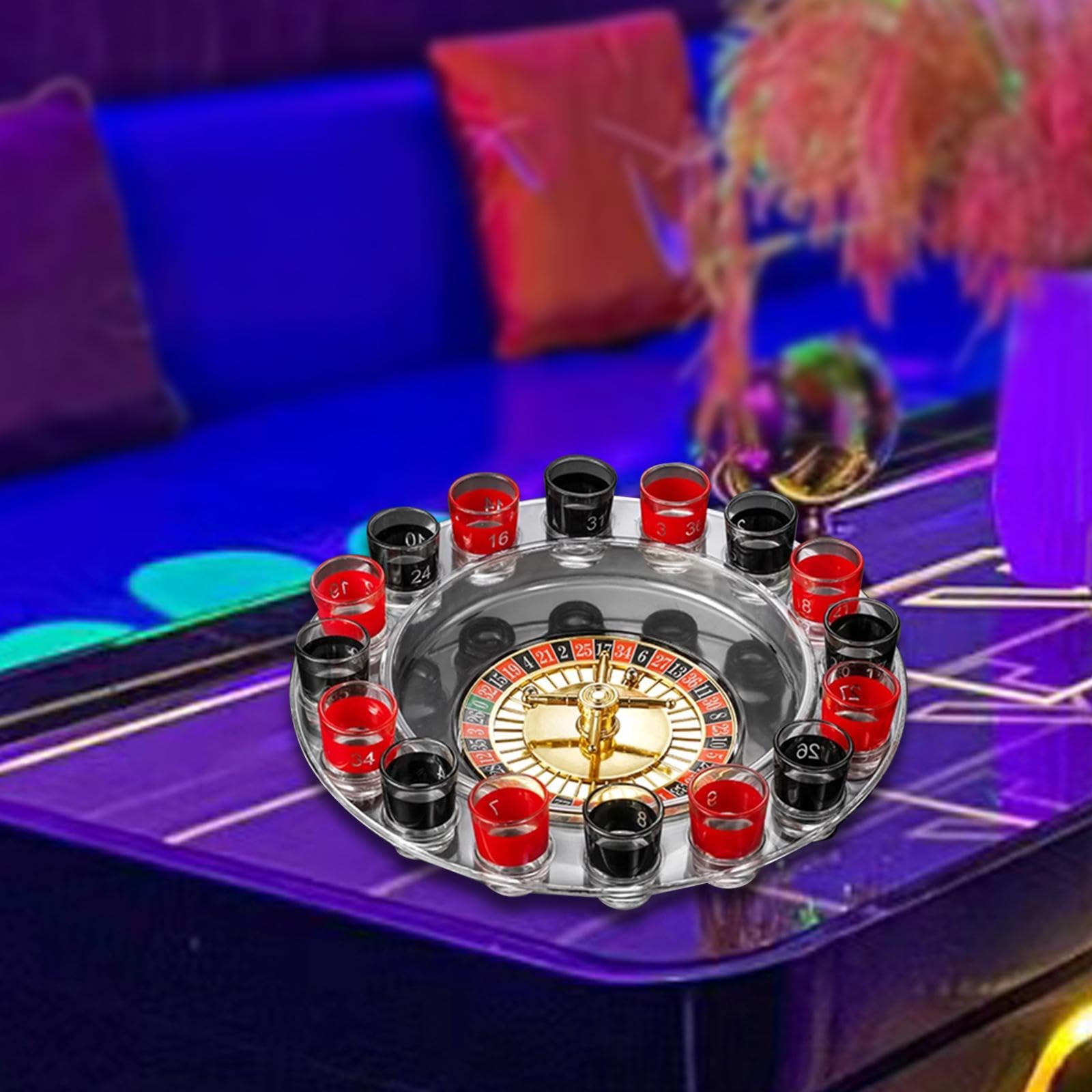 Oshhni Roulette Jeu à Boire Roue Fête Rotatif Divertissement Cadeaux Jeu Plateau tournant pour Fête Famille Café Rassemblement Carnaval