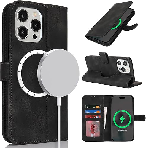 SunYoo for iPhone 15 Pro Case Wallet with Card Holder,Compatible with Magsafe,15