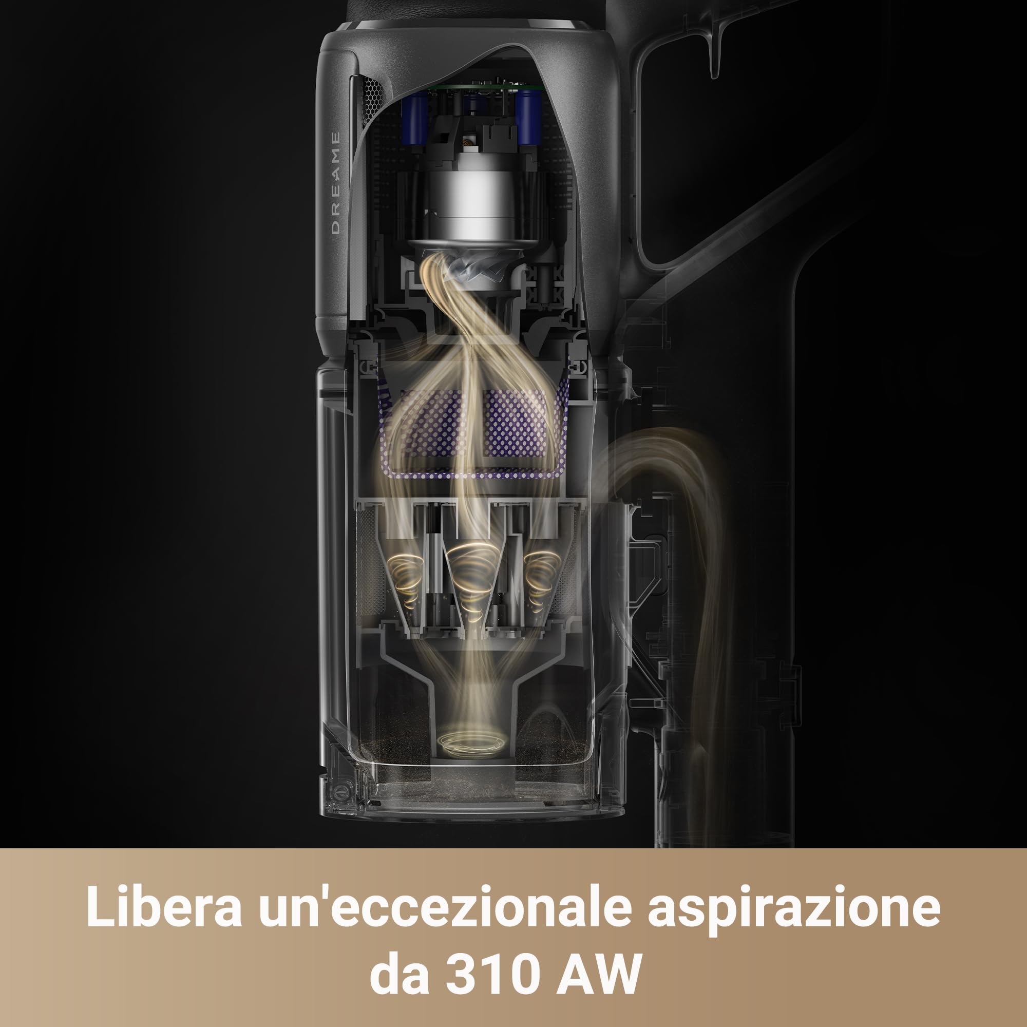 DREAME Z30 Aspirapolvere Senza Fili, Scopa Elettrica Senza Fili, Aspirazione da 28,000PA/310 AW, Autonomia 90 Min, Rilevamento Automatico Sporcizia, Regolazione Automatica dell'aspirazione