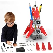 3D Metal Puzzle Rocket Building Kit 2-in-1 Pen Holder & Phone Stand for Desk - DIY Assembly Model, Fun STEM Project, Unique Office and Home Decor for Adults & Teens