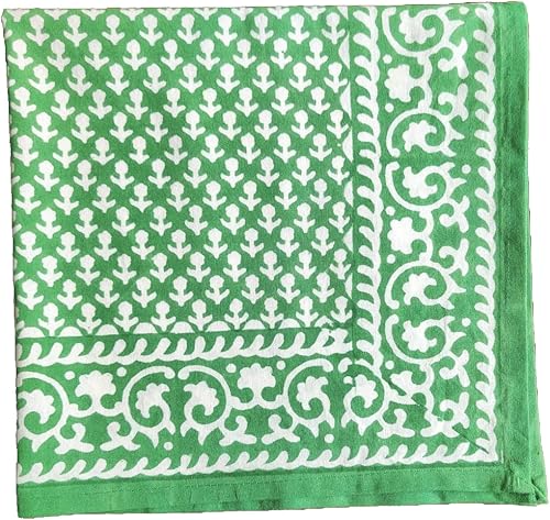 Miniatura 4 de ATOSII Queen Green - Servilletas de tela de otoño 100% algodón, estampado a mano, lavable y duradero, para uso diario, bodas, fiestas, al aire