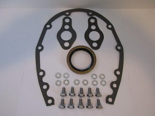 Miniatura 8 de Para Chevy SB 283 305 327 350 400 55 Chevy SB 283 305 327 350 400 Juego de cubierta de cadena de distribución (rojo)