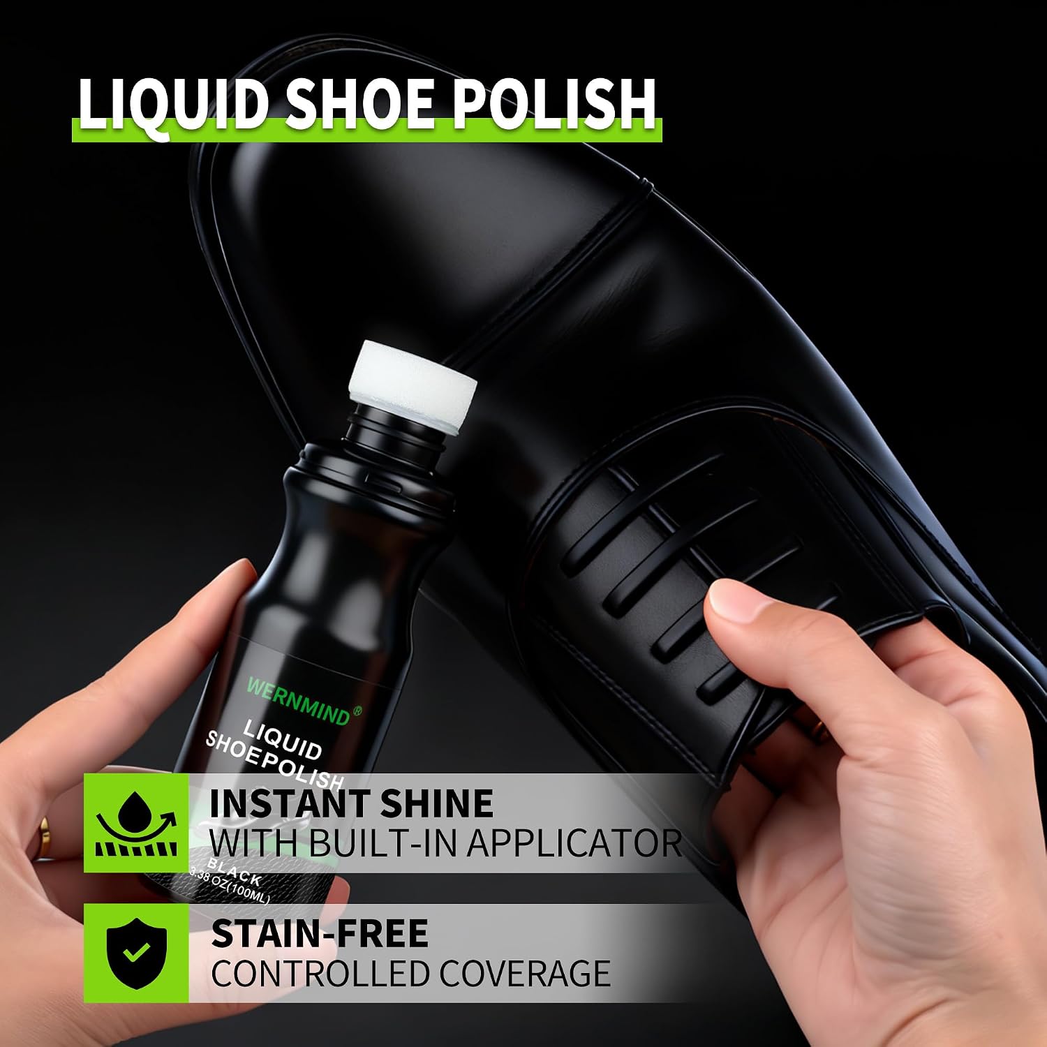 Black Liquid Shoes Polish Kit Instant Leather Dye Shoes Shine Kit | instant Quick Drying No Buffing Needed