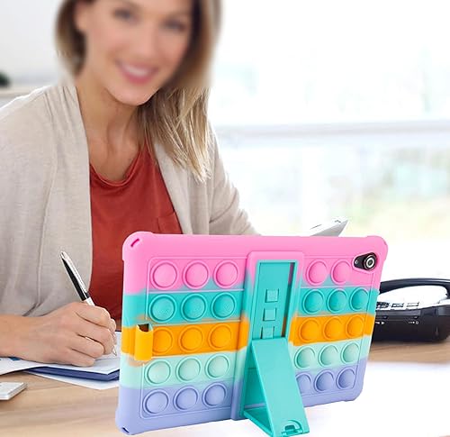 Miniatura 54 de Funda de silicona con mango giratorio de 360 grados, correa de mano, correa de hombro/soporte para bolígrafo compatible con Samsung Galaxy Tab