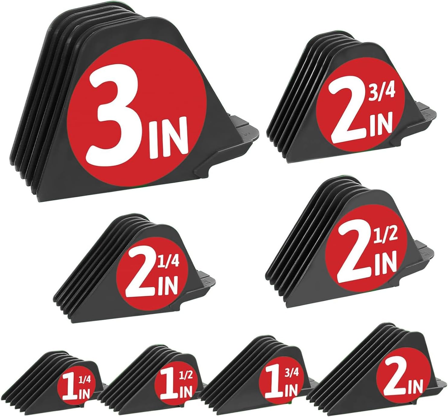 3 Inch Clipper Guards, Hair Clipper Guide Combs Premium for Wahl Clippers Mega Cutting Guides/Combs with 8 Cutting Lengths from 1.25-3 Inch (Dark Gray, 8pcs from 1.25-3 Inch)
