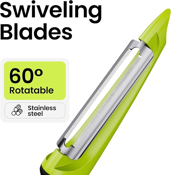Vegetable Peeler, Swivel Potato Peelers with Handle, Green