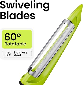Vegetable Peeler, Swivel Potato Peelers with Handle, Green