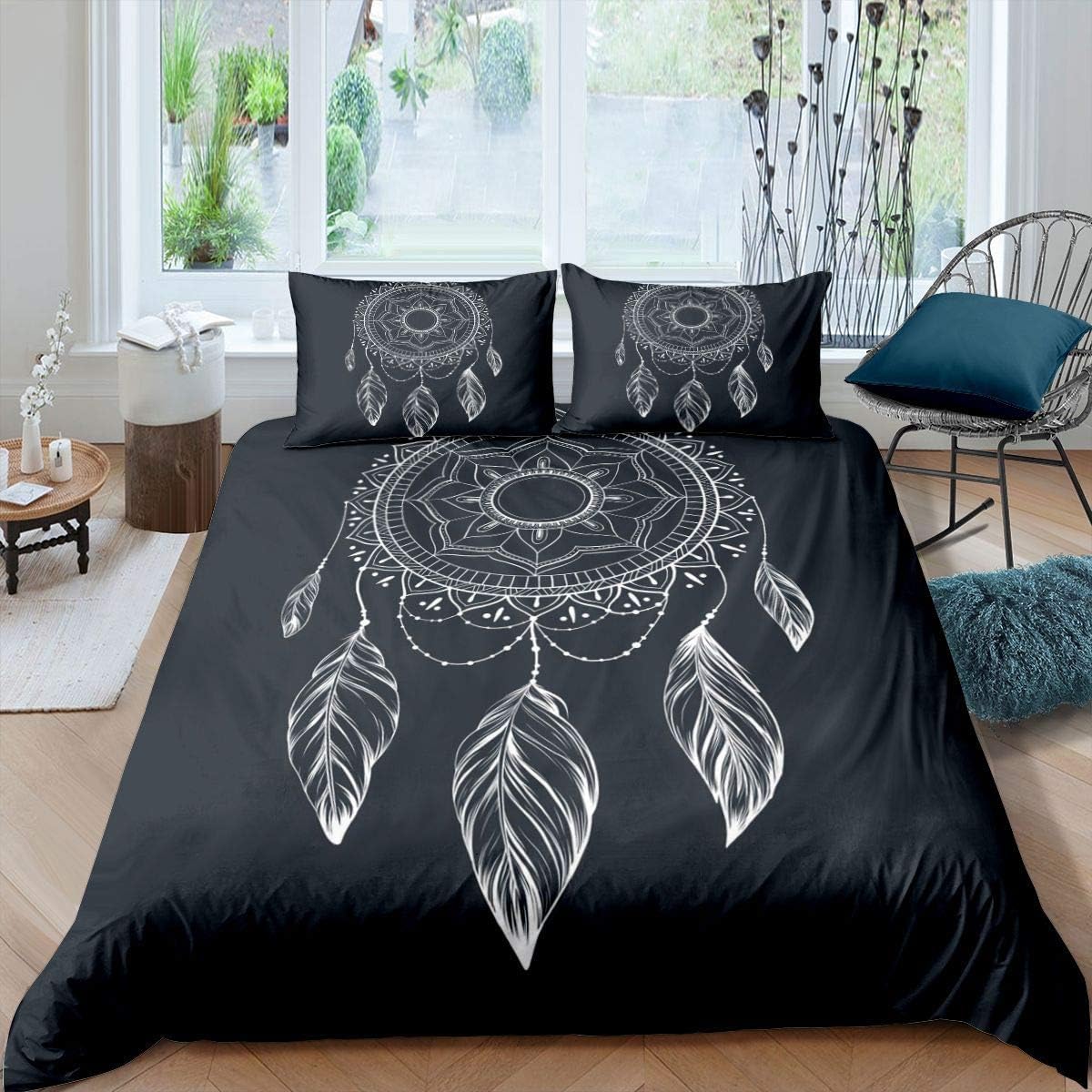 Housse de couette attrape-rêves 135x200 parure de lit 3D entretien facile