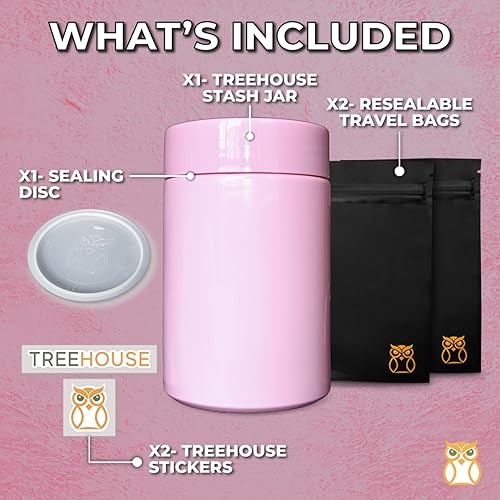 Miniatura 6 de Stash Jar - Recipiente a prueba de olores (16.9 fl oz) para hierbas, especias, café, tés y más, tarro hermético de doble sellado, vidrio grueso con