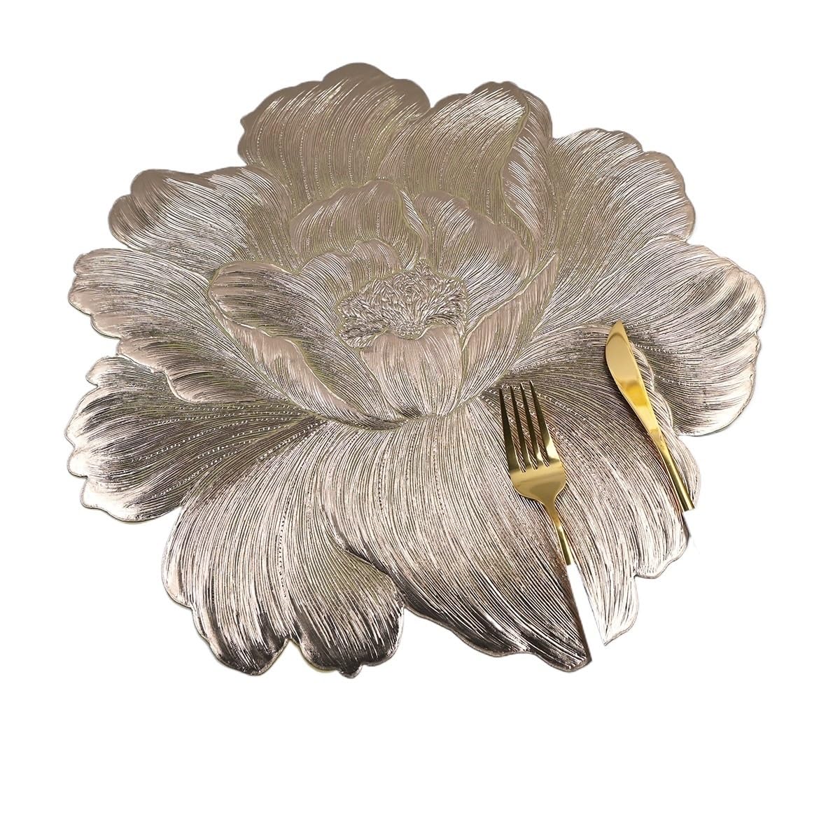 Hollow Gold-stamped Placemats Wedding Party Western Table Mats Square Waterproof Plate And Coasters