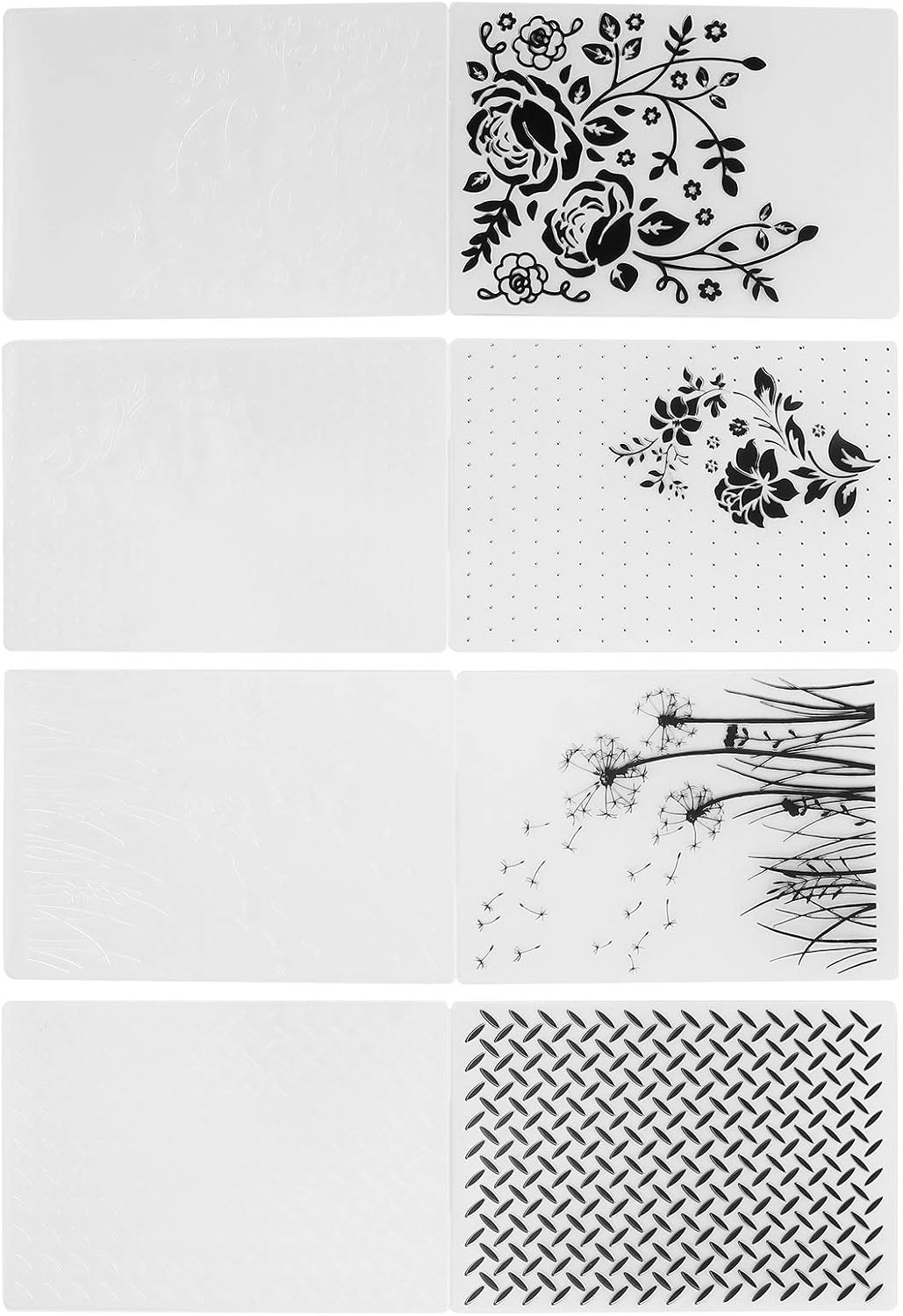 4Pcs DIY Card Making Scrapbooking Embossed Template Paper Craft,Plastic Embossing Folders, DIY Craft Template Folders Stencils for Scrapbooking Photo Album Decorations, Plastic Embossing Folders