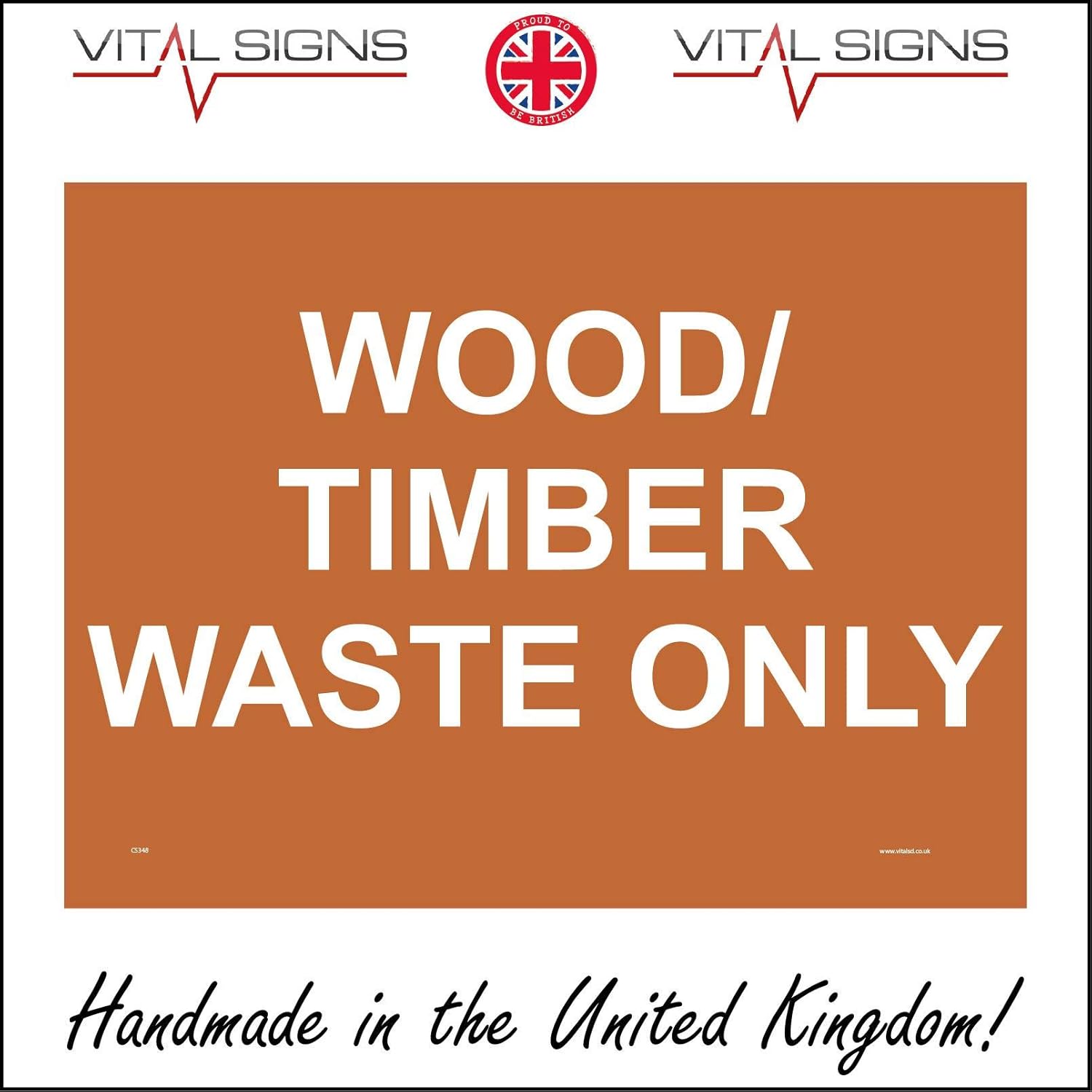 CS348 Wood/Timber Waste Only Sign Building Conctruction Factory ...
