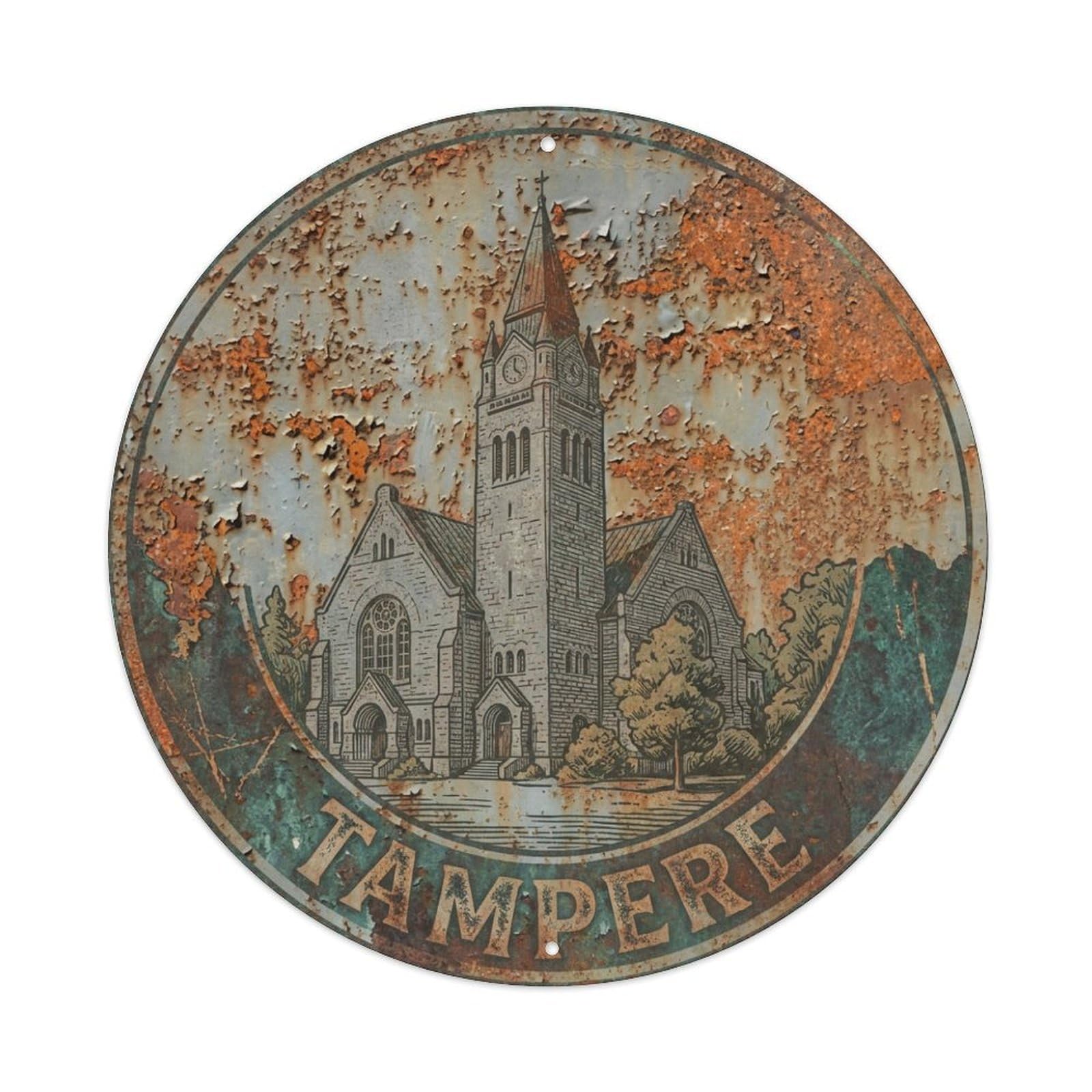 Metal Tin Sign Finland Vintage Travel Tampere
