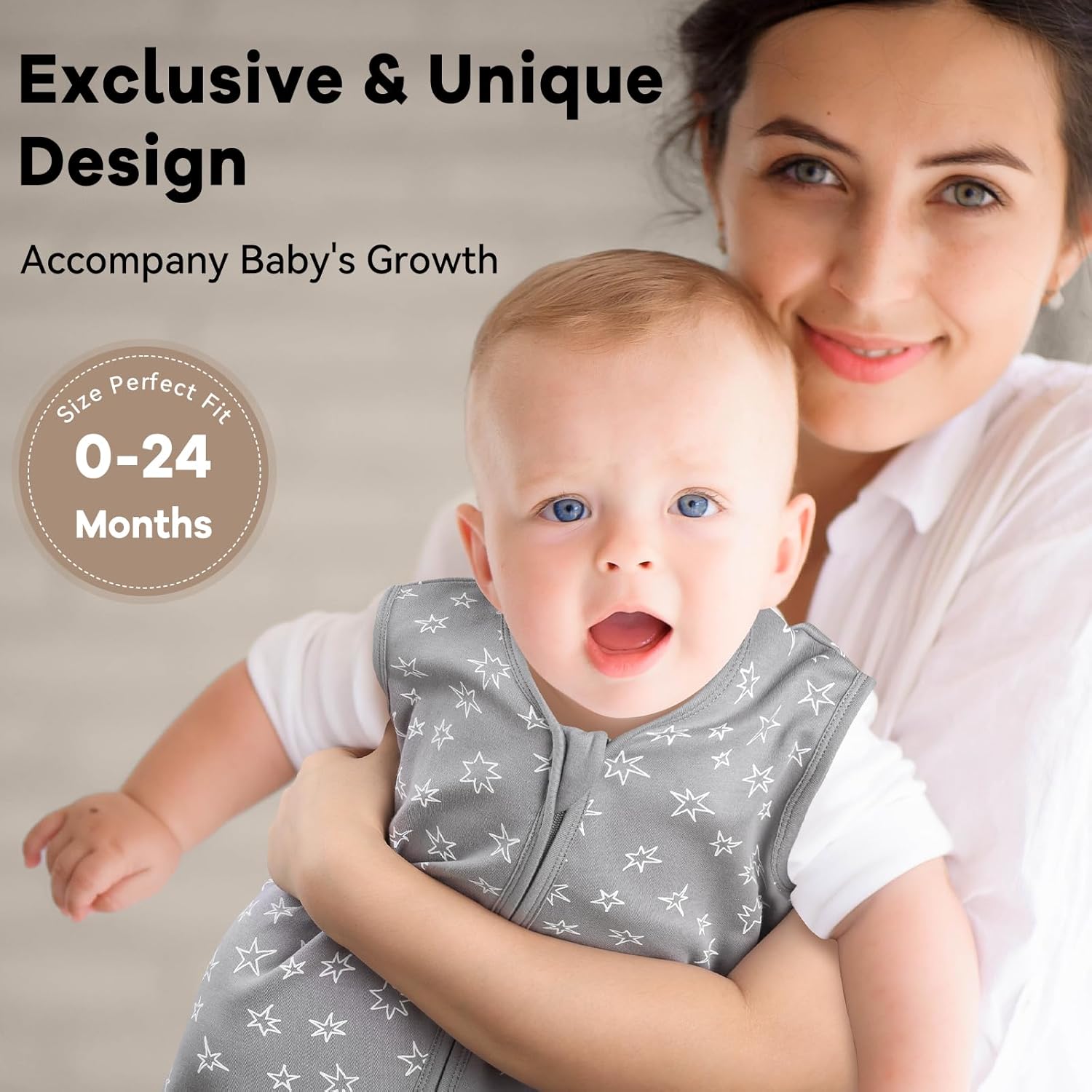 Baby Sleep Sack 6-12 Months 100% Cotton Lightweight 0.5 TOG Wearable Blanket Baby Sleep Bag with 2-Way Zipper for Newborn Infant