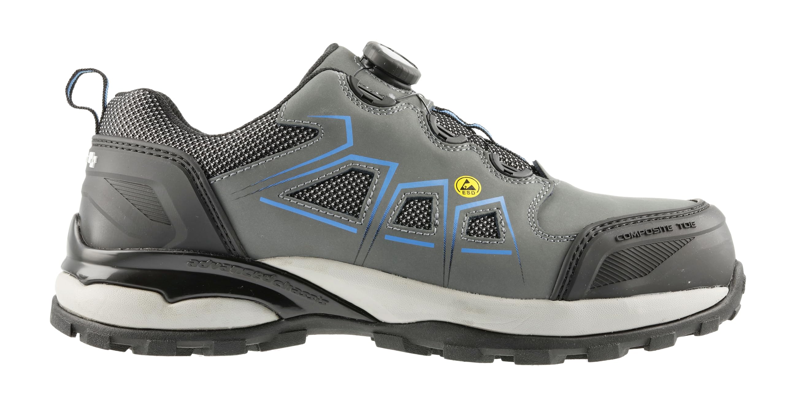 Högert Technik, Fulde Sicherheitsschuhe Lace System S3s SR FO ESD Grau/Blau 40, Scarpe Antinfortunistiche, Grigio Blu, EU
