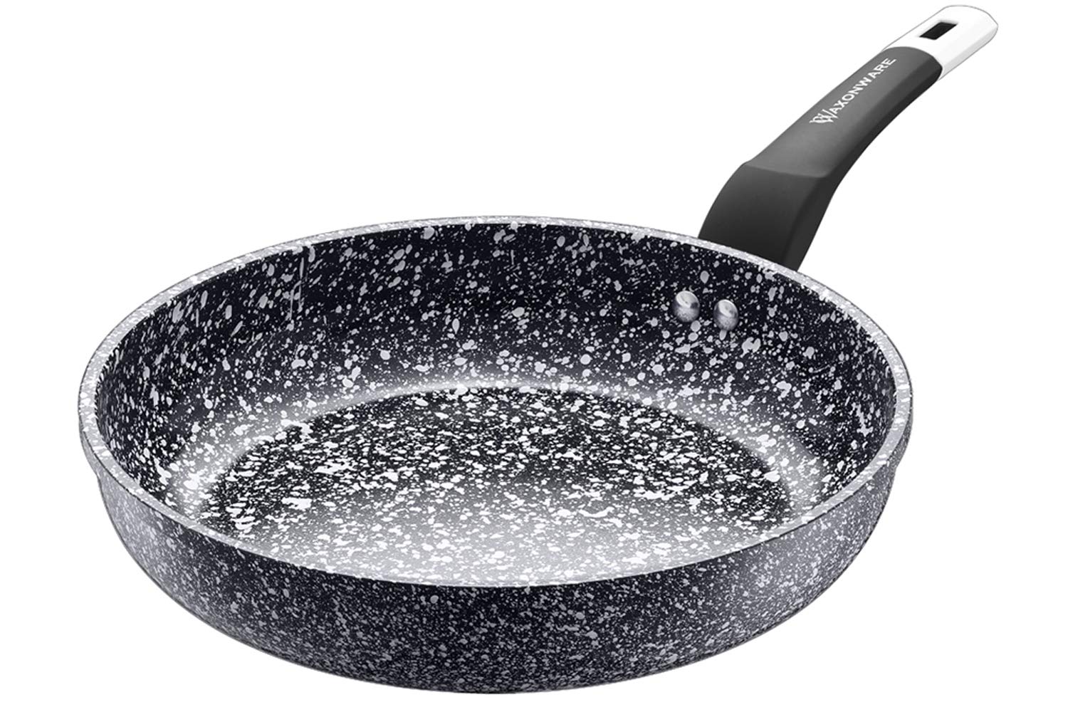 WaxonWare 11 Inch Ceramic Nonstick Frying Pan/Nonstick Skillet, Large Anti-Warp Non-Toxic PTFE PFOA Free Granite Nonstick Pan, Induction Cooking Compatible, Non-Stick Egg Frying Pan- STONETEC Series