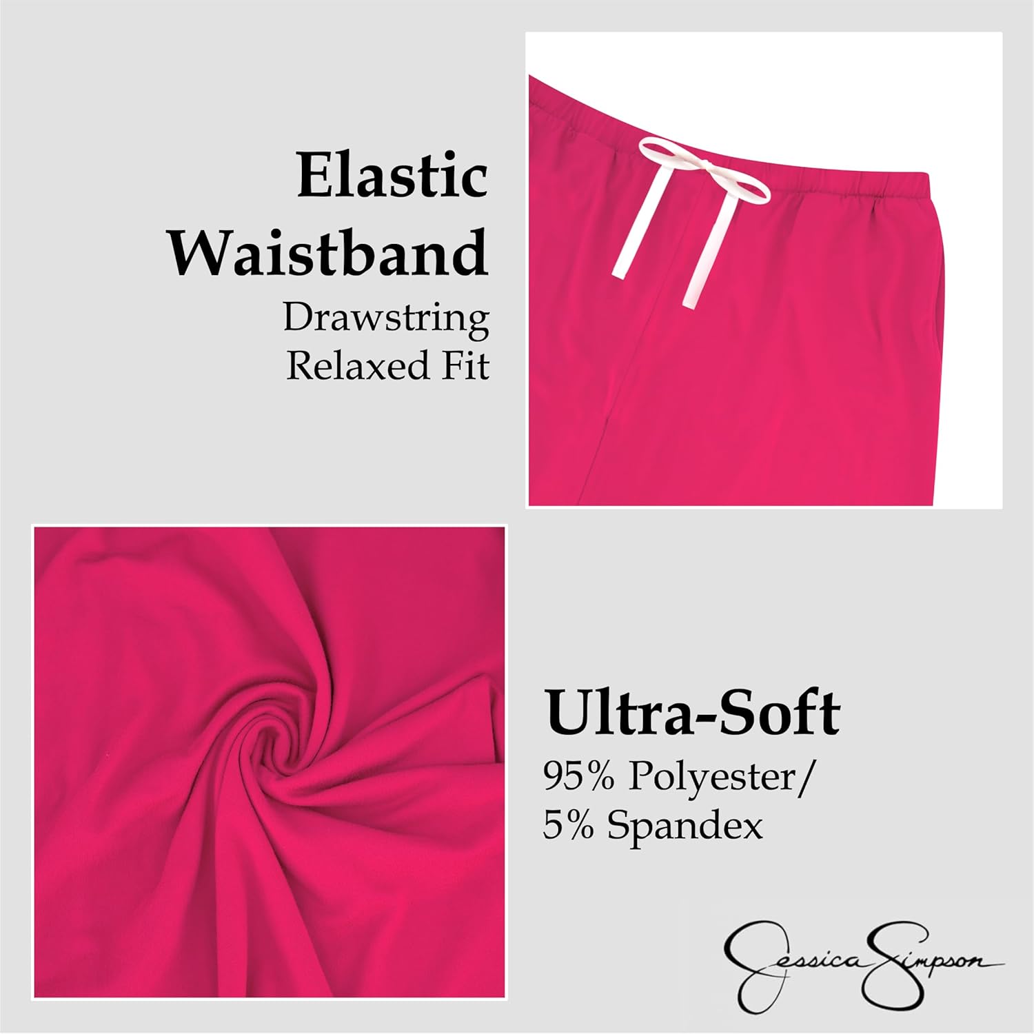 Jessica Simpson Women’s Button Down Pajama Set with Notch Collar & Long Sleeves, 2 Piece Sleepwear & Loungewear, Relaxed Fit - Image 5