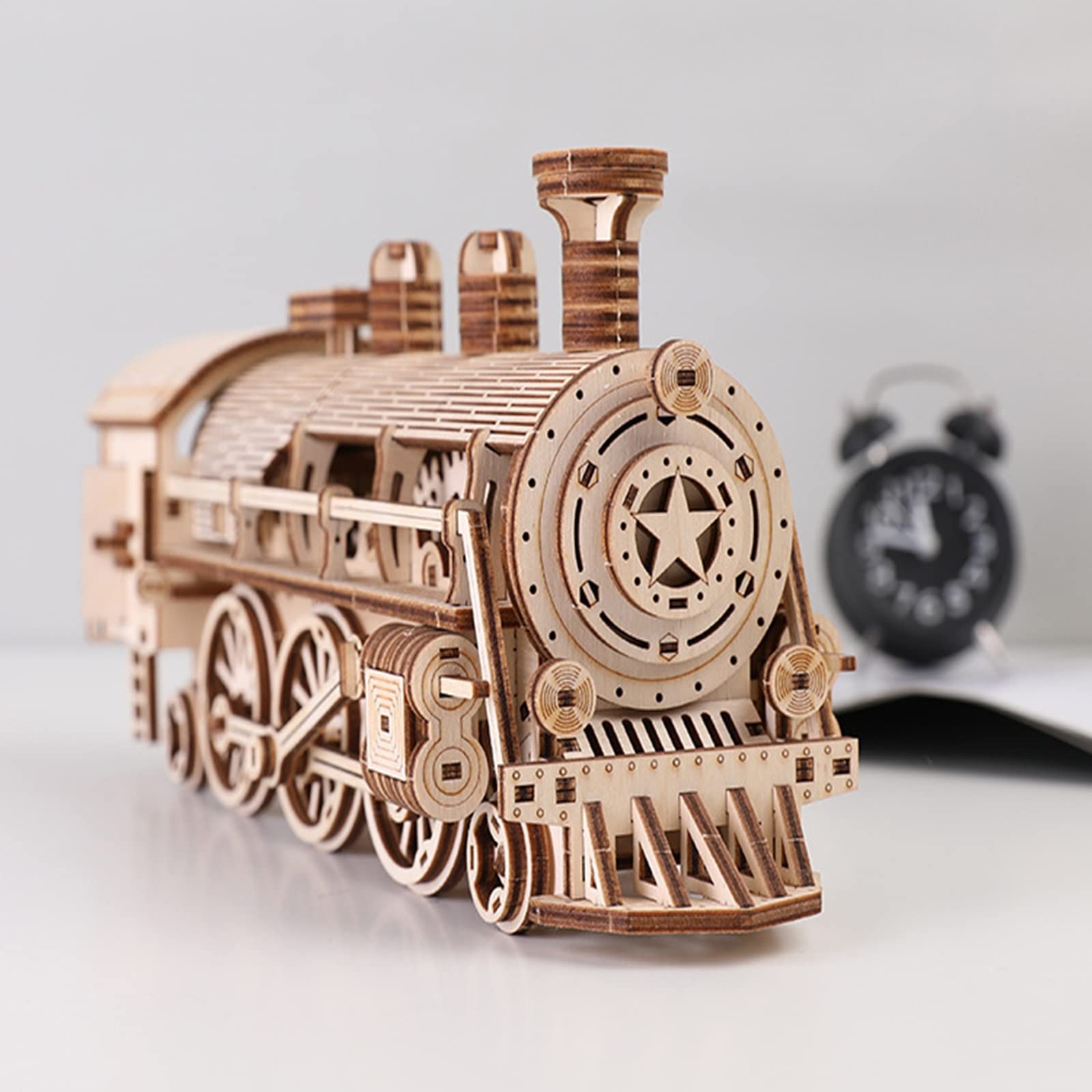 Amazon | 3D木製パズル DIY木製蒸気機関車3D三次元パズル 難易度の高い