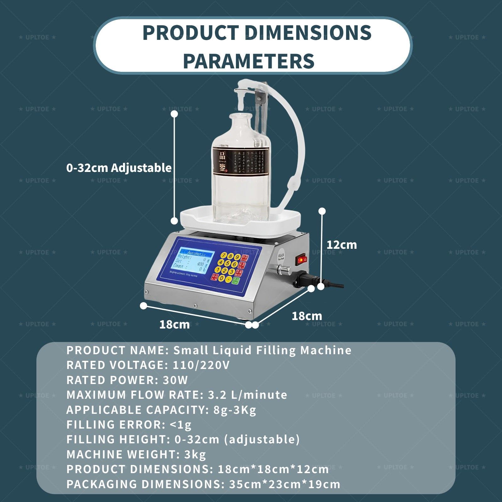 Imbottigliatrice Automatica per Olio, riempitrice quantitativa per liquidi viscosi, Macchina riempitrice Digitale di liquidi, Macchina riempitrice di Oli Cosmetici, per Vino, Olio, Profumo