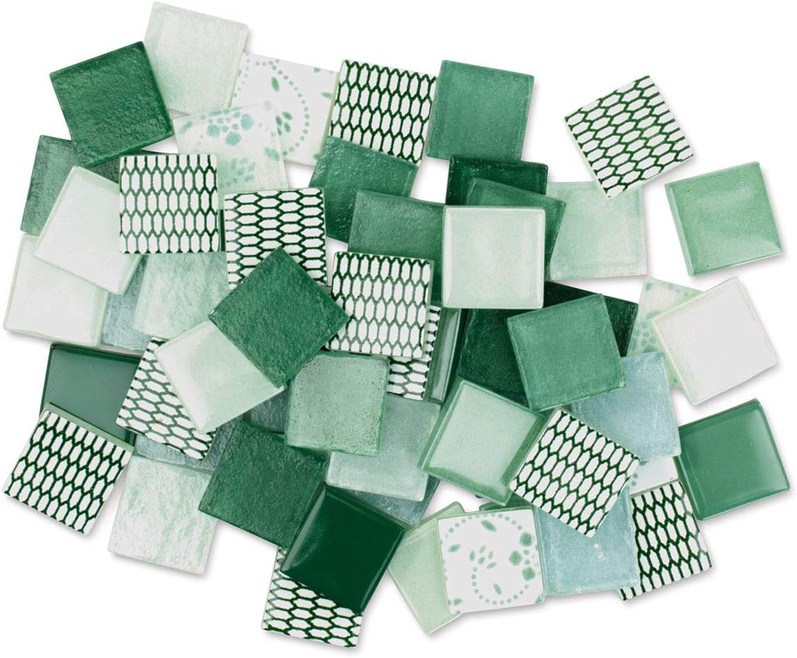 Mosaic Mercantile Patchwork Tiles - Grass/Mint Green, 6 oz