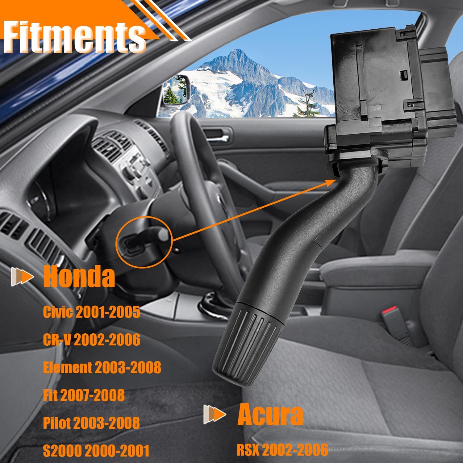 Headlight Dimmer Turn Signal Switch for Honda Civic 2001-2005, CR-V 2002-2006, Element 2003-2008, Pilot 2003-2008, Multifunction Combination Turn Signal Switch Replace# 35255-S5A-A01,CBS1079