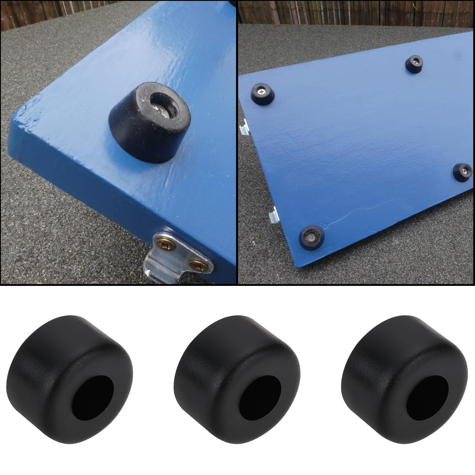 SG Store 16PCS Speaker Rubber Feet with Stainless Washer 25x15mm Round Rubber Feet for Subwoofer Speaker Road Case Furniture Feet Black - Image 3