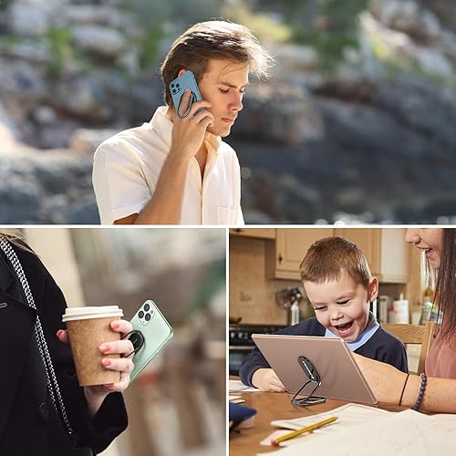 Miniatura 3 de Soporte de anillo para teléfono, soporte de dedo plegable de rotación de 360 grados para teléfono celular, agarre trasero para soporte magnético de