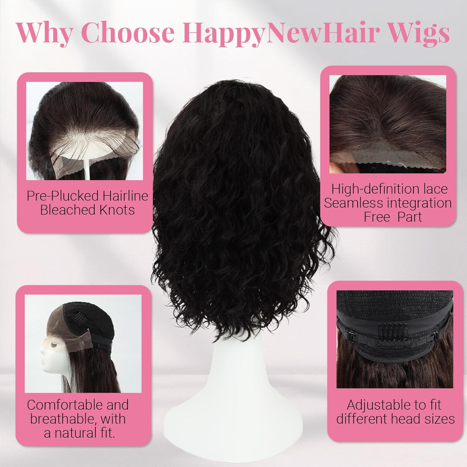 Human Hair Wig Natural Wave 13x4 HD Lace Front Wigs Human Hair 14inch 360°All Around Lace Customizable Hair Brown Wigs Human Hair with Baby Hair