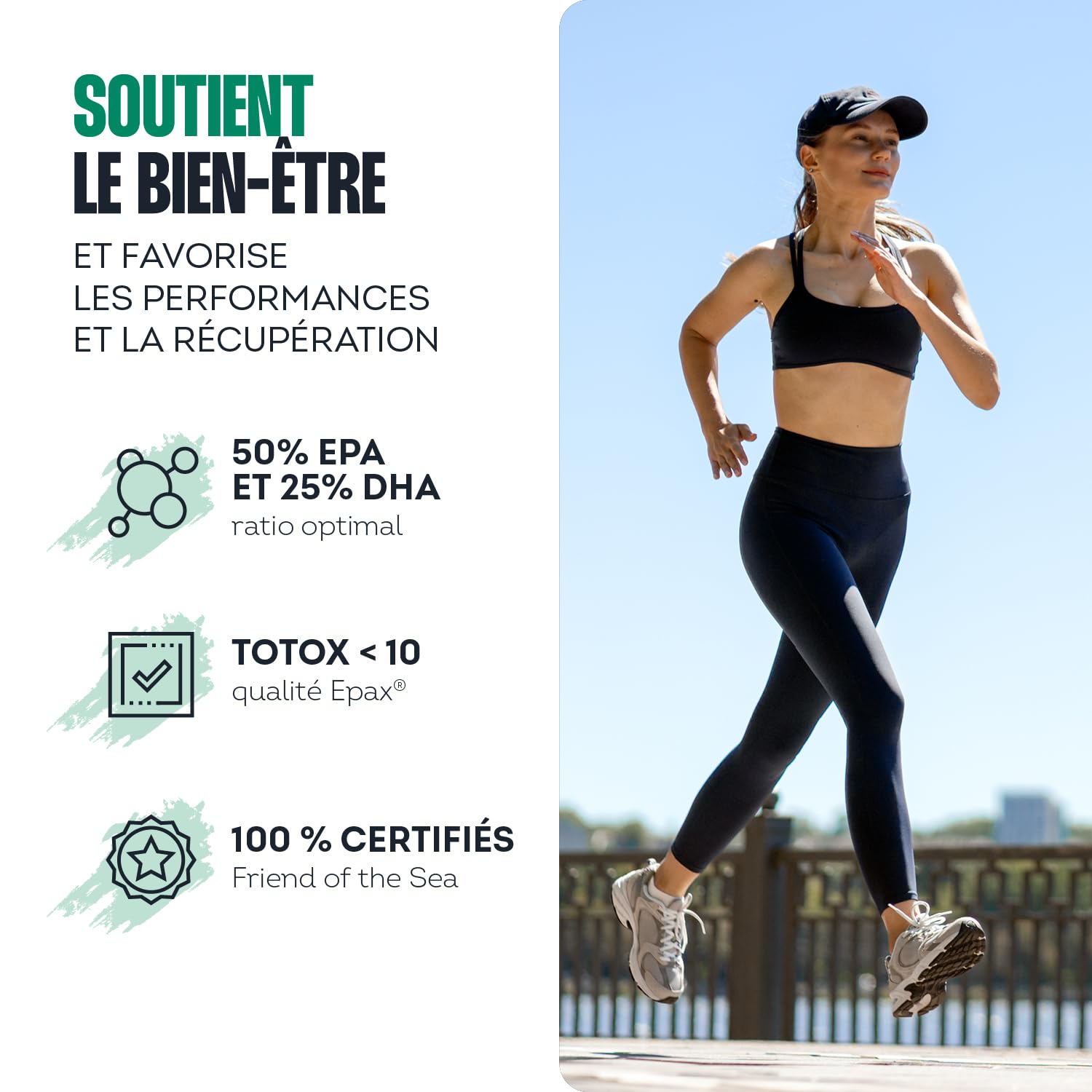 Impulse Nutrition - Oméga 3 concentrés 50% EPA / 25% DHA - Qualité Epax® - Pureté Totox <10 - Certifiés Friend of the Sea - Complément alimentaire Bien-être & Performance - Fabriqué en France