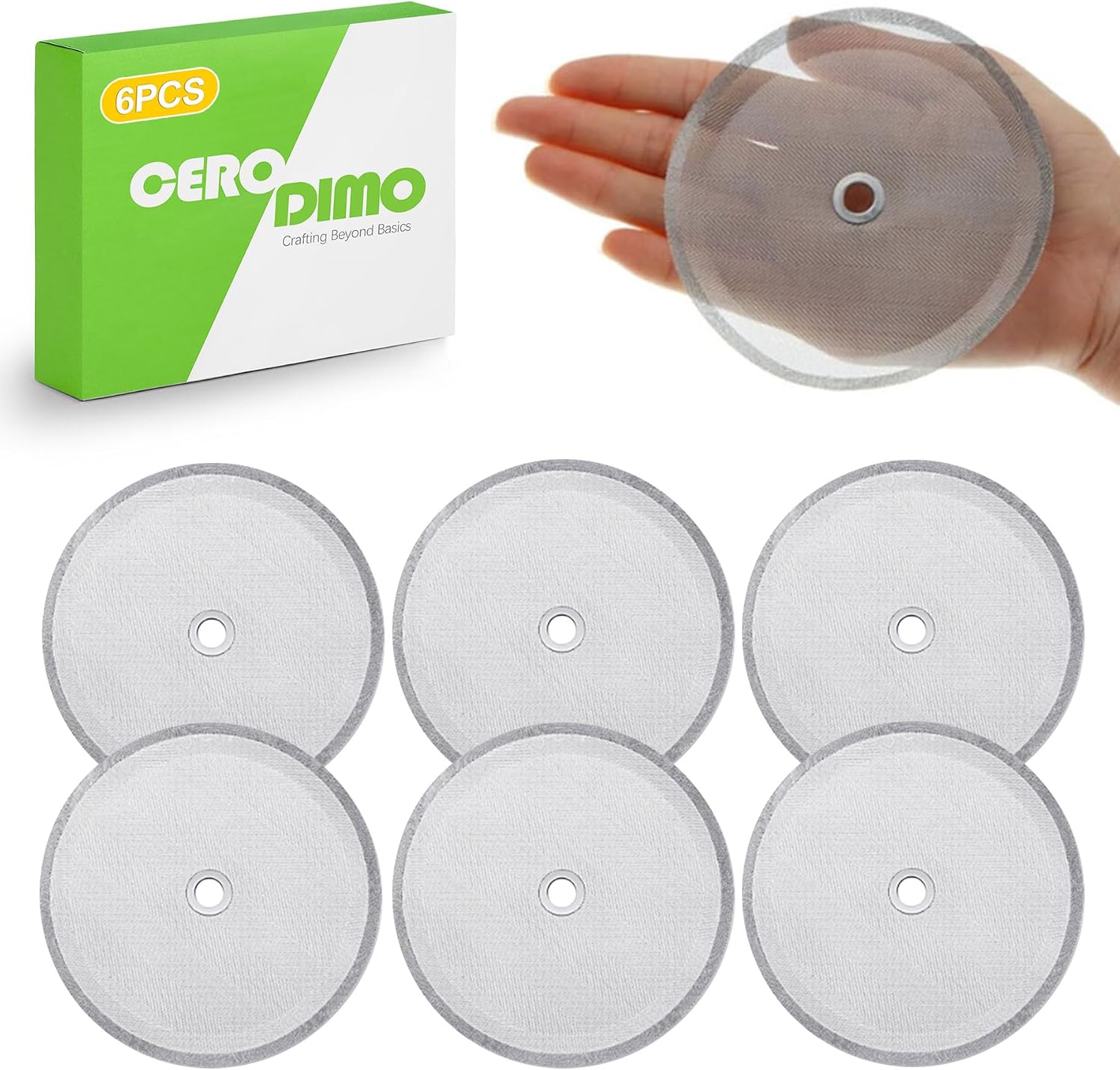 6 Pack Universal French Press Replacement Filter Screen 4 Inch Stainless Steel Mesh for 34 Oz 1000ml 8 Cup Coffee Press Tea Makers Durable Fine Mesh Filter Accessories for Brewing
