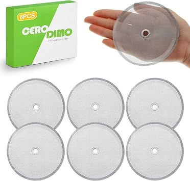 6 Pack Universal French Press Replacement Filter Screen 4 Inch Stainless Steel Mesh for 34 Oz 1000ml 8 Cup Coffee Press Tea Makers Durable Fine Mesh Filter Accessories for Brewing