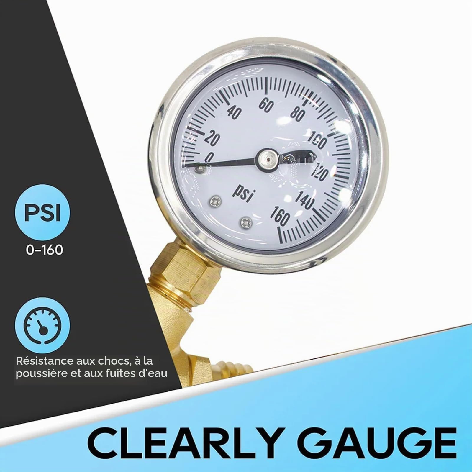 3/4 Pouce Reducteur de Pression Eau, Reducteur de Pression Avec Manometre Pression Eau Et Filtre à Mailles, RéDucteur de Pression D'Eau En pour Robinets D'Irrigation de Jardin de Chauffage au Gaz