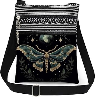 Night Sky Moth Crossbody Bag Moon Moth Adjustable Shoulder Strap Messenger Bag Birthday Gift for Friend Insect Lover Christmas​​ Gift for Her