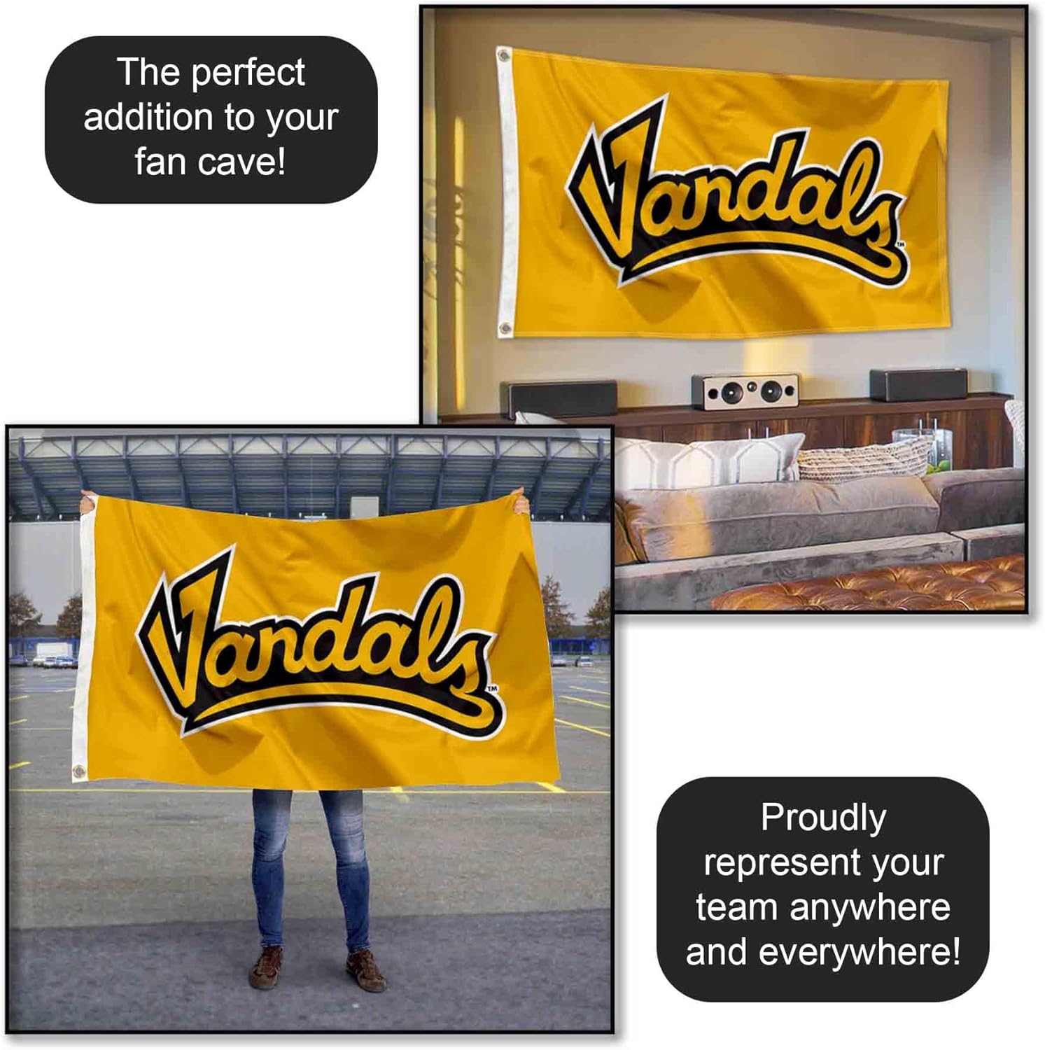 Idaho Vandals Gold Large Grommet Banner Flag