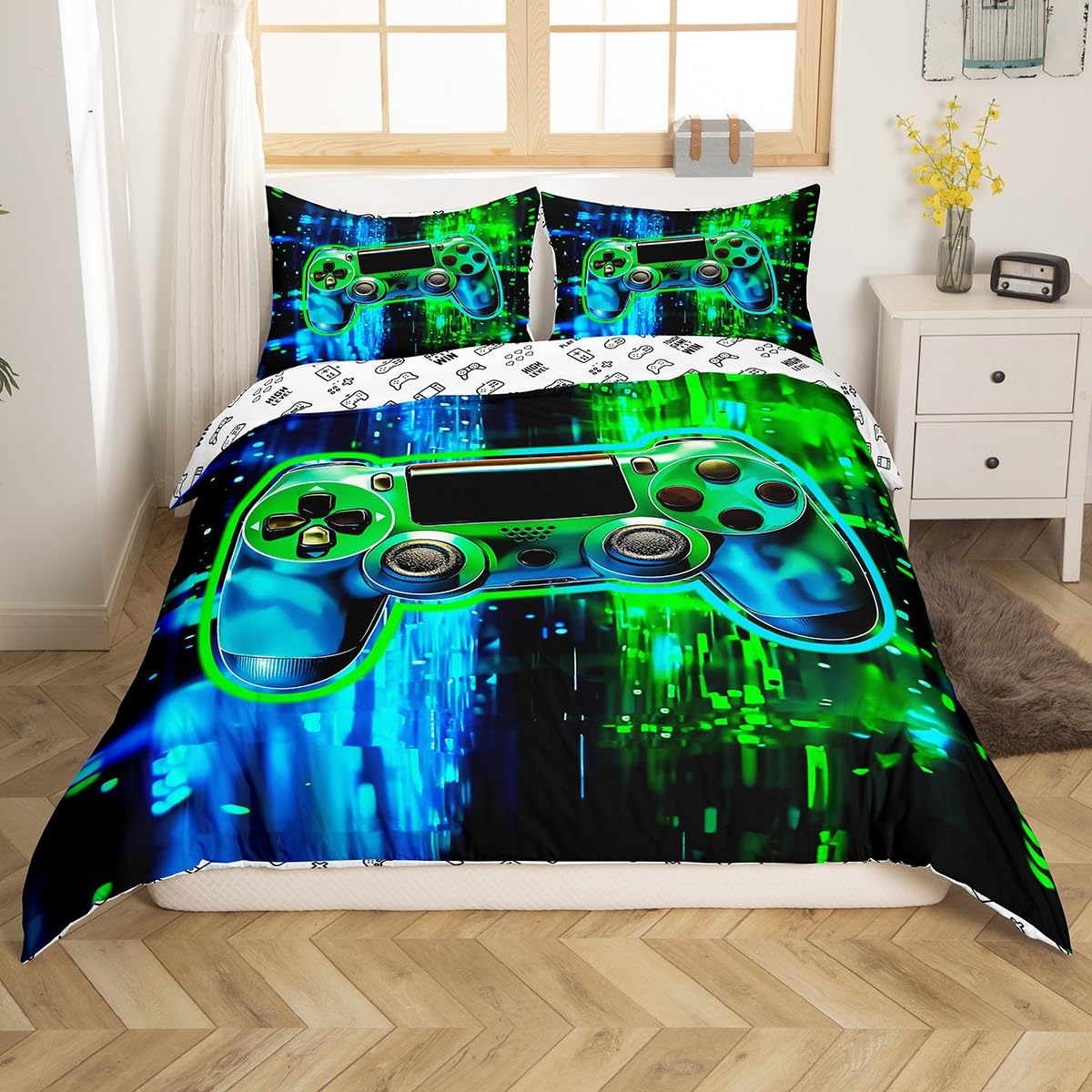 Manfei Gamer Duvet Cover Set Single Size