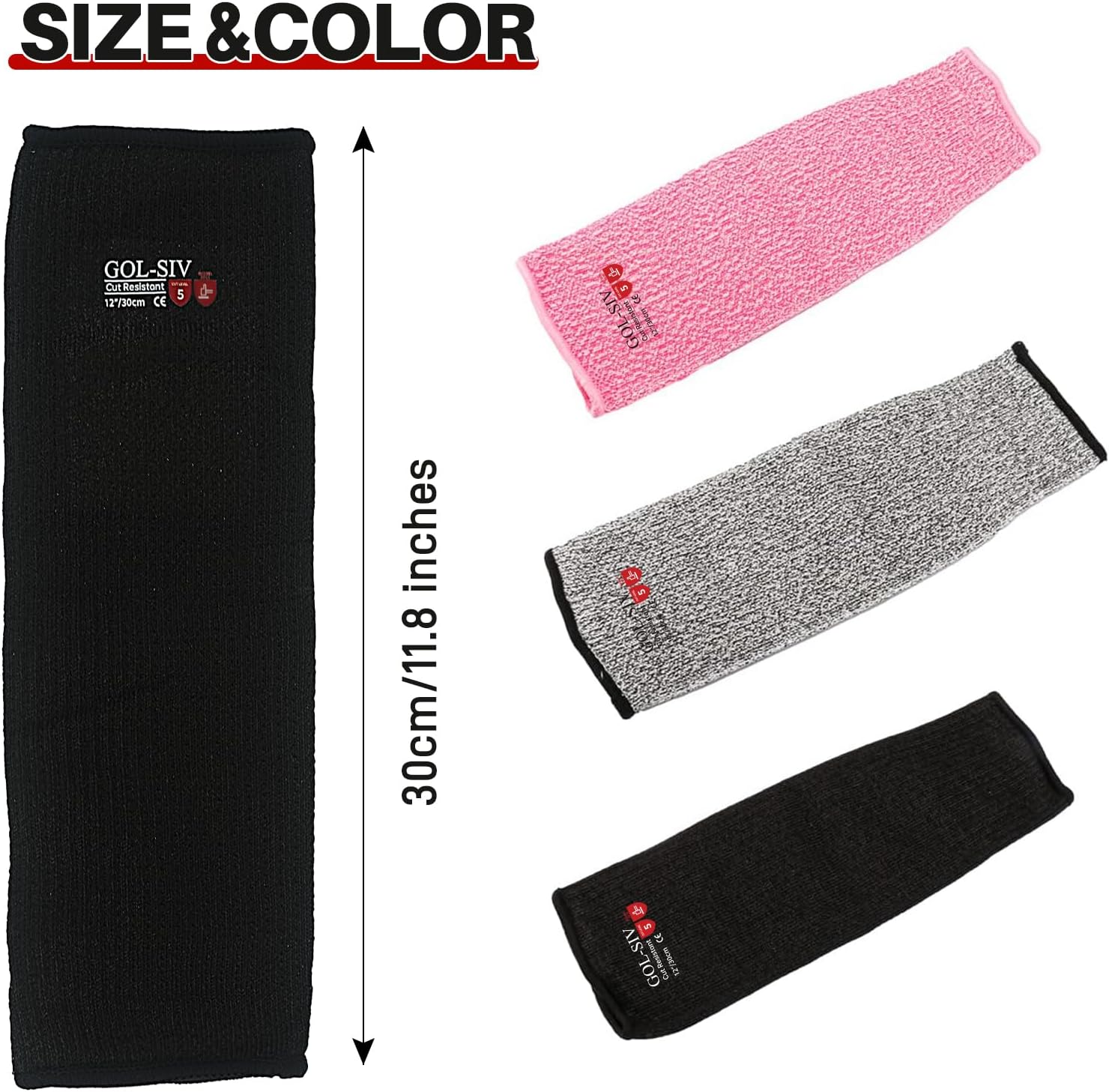 Arm Protectors For Thin Skin And Bruising, Cut Resistant Sleeves For Men Women, Kevlar Sleeves,A5 Level Protection Arm Sleeves For Gardening (Black, 2pairs, 11.8 In) - Image 8