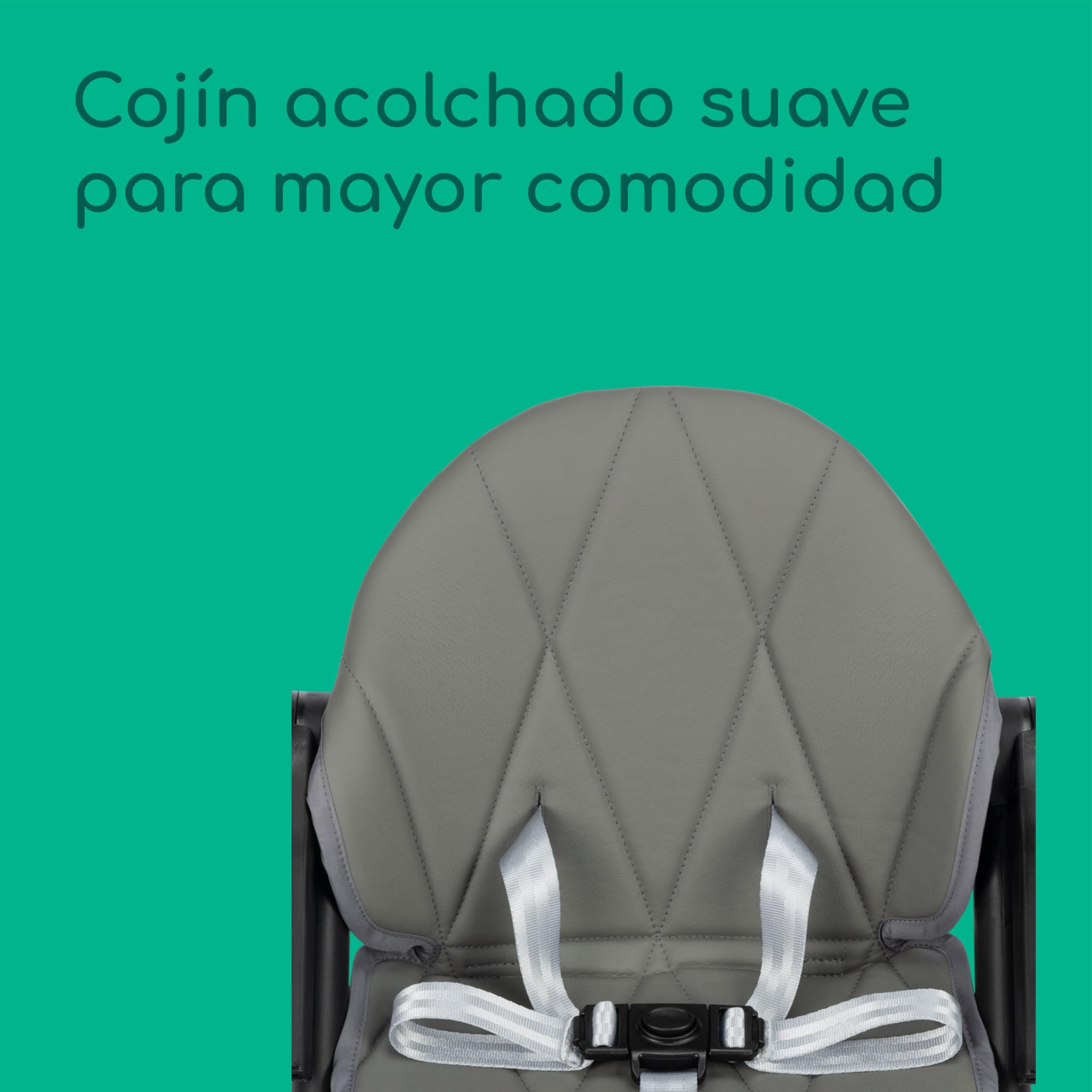 Bebeconfort Moly, Silla Elevadora para Niños, 6M-3Años, 9-15 kg, Trona Portátil para Bebés Ligera, Plegado Compacto, 3 Alturas Ajustables, Asiento de Mesa, 3 Posiciones de Bandeja, Tinted Grey