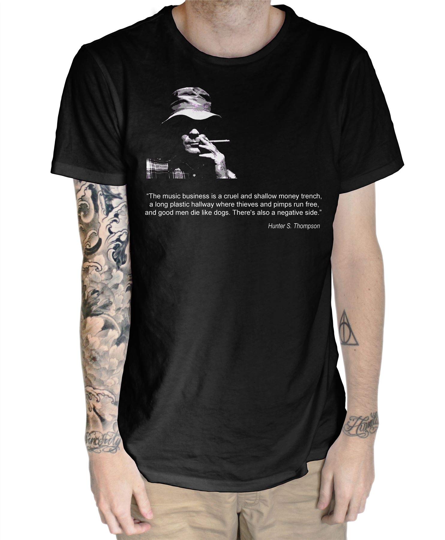 Tribal T-Shirts Men's Black Hunter S. Thompson Music Business Quote T Shirt (Xl, )